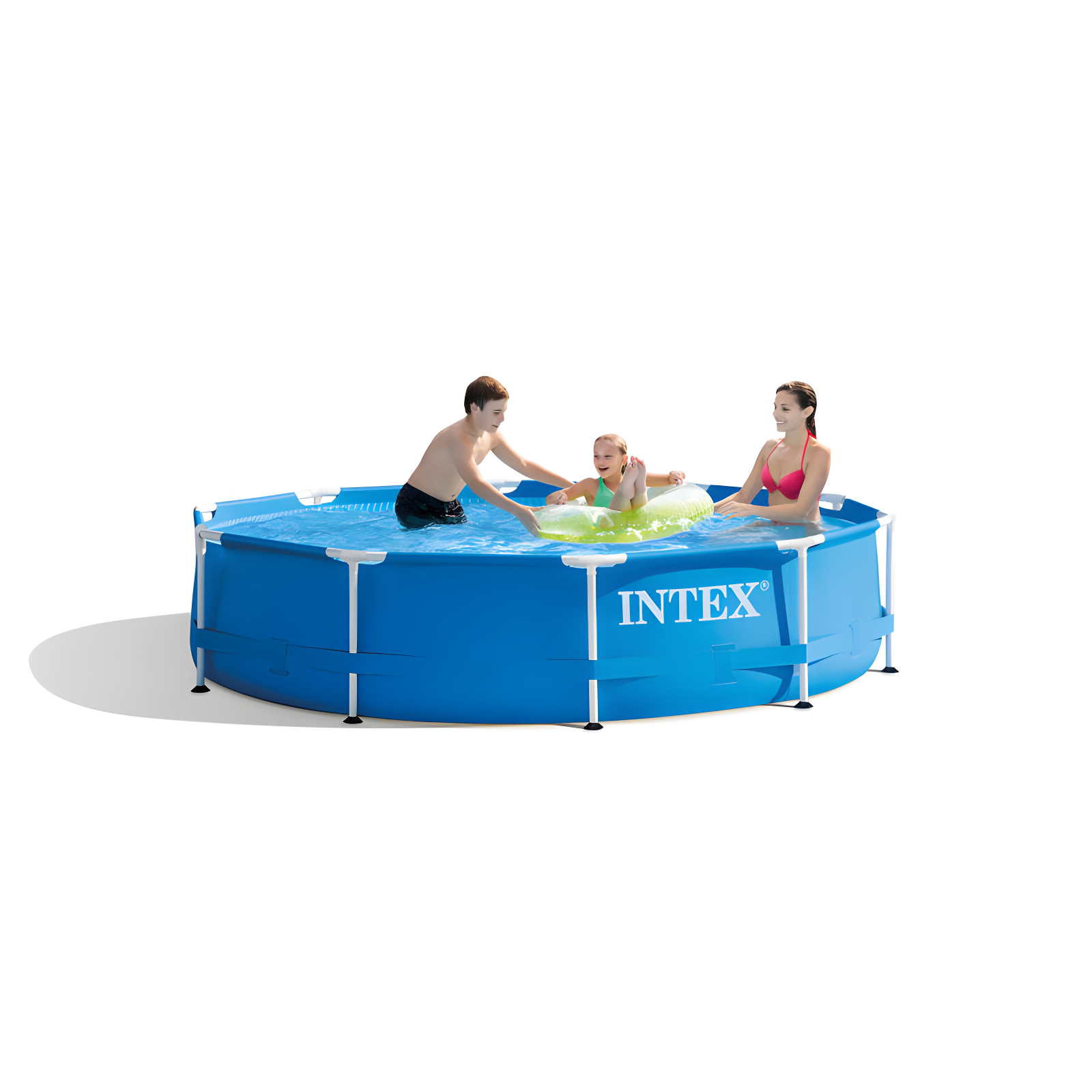 Intex Intex Round Metal Frame Outdoor Backyard Above Ground Swimming Pool