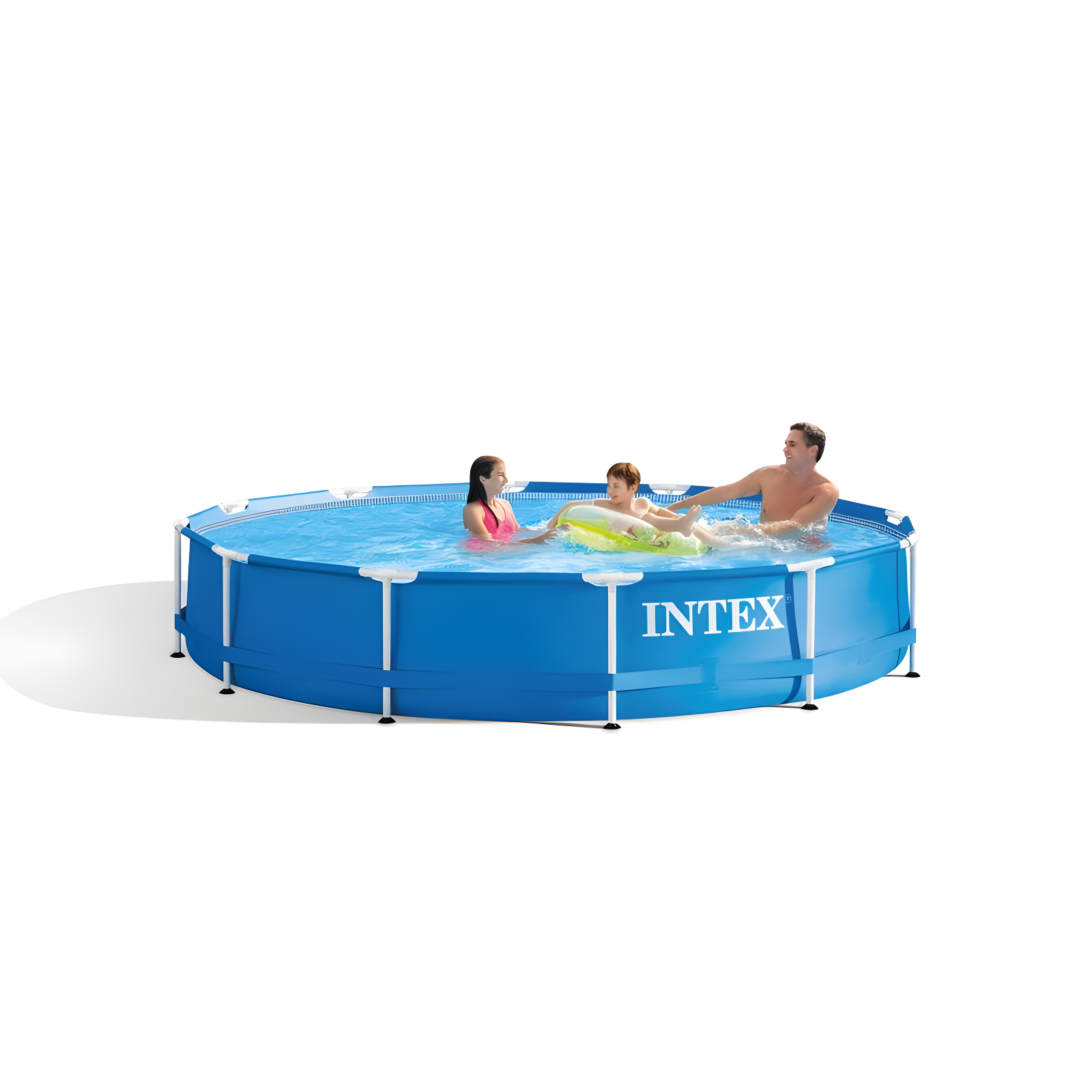 Intex Intex Round Metal Frame Outdoor Backyard Above Ground Swimming Pool