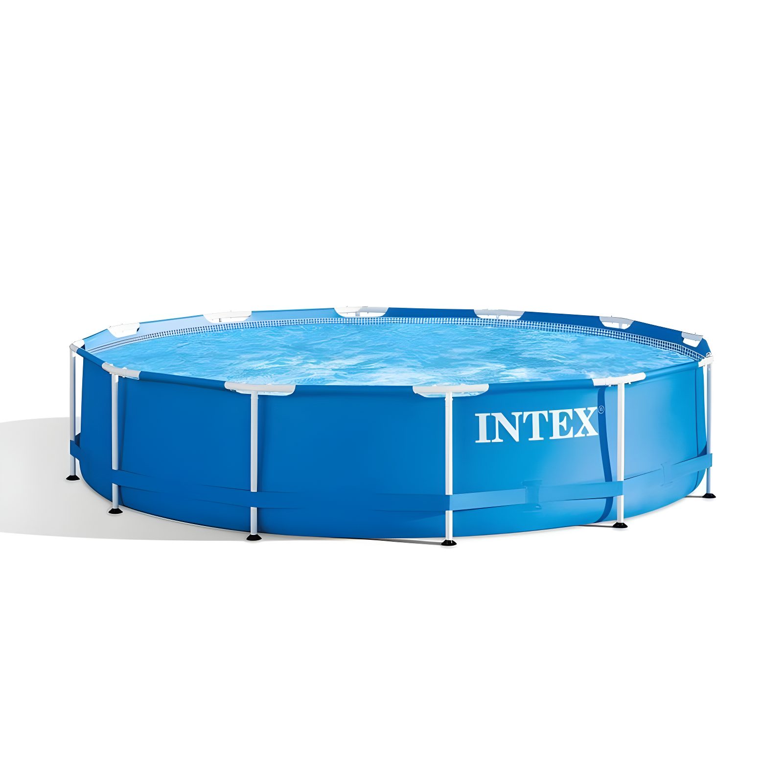 Intex Intex Round Metal Frame Outdoor Backyard Above Ground Swimming Pool