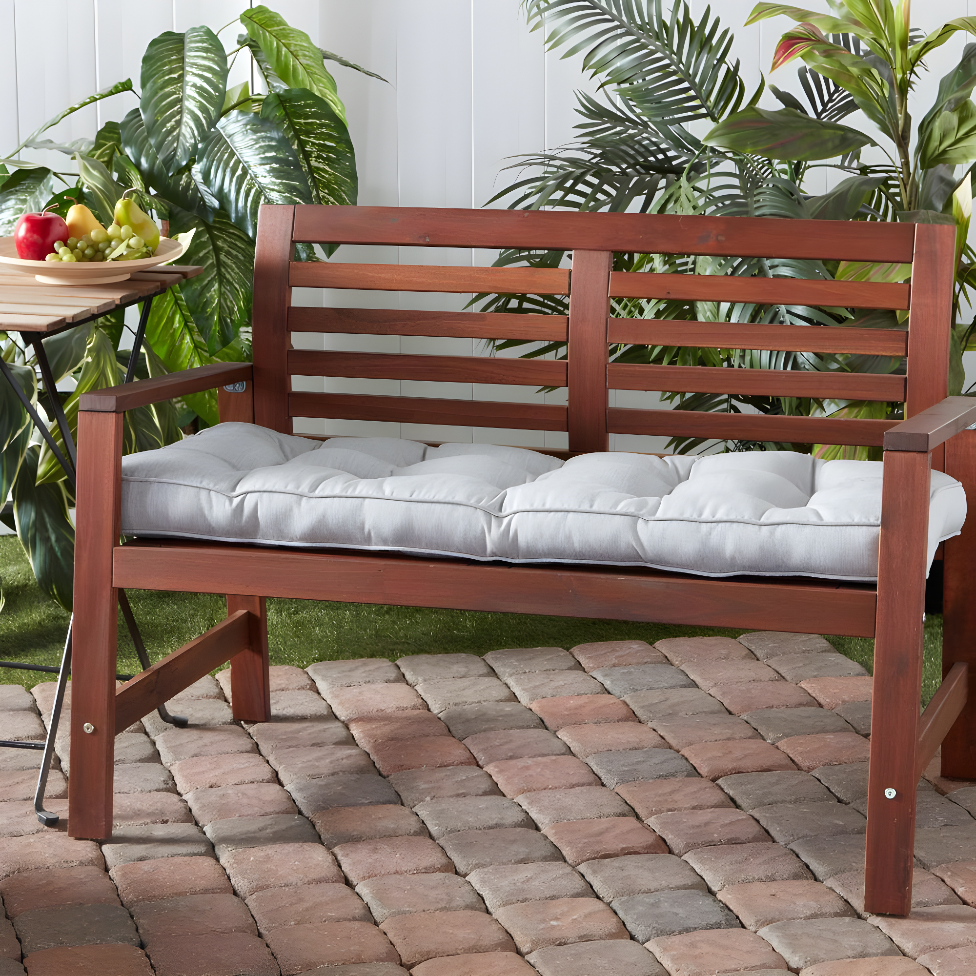 Sunbrella Canva Granite 51 x 18 in. Outdoor Bench Cushion by Greendale Home Fashions