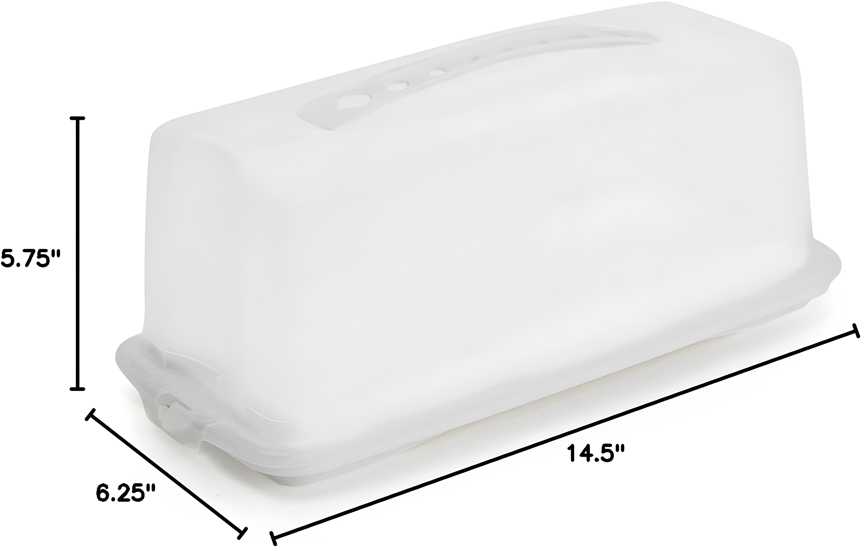 Juvale Plastic Bread Box Container with Lid and Handle, Storage Container for Kitchen (14.5 x 5.75 x 6.25 In)