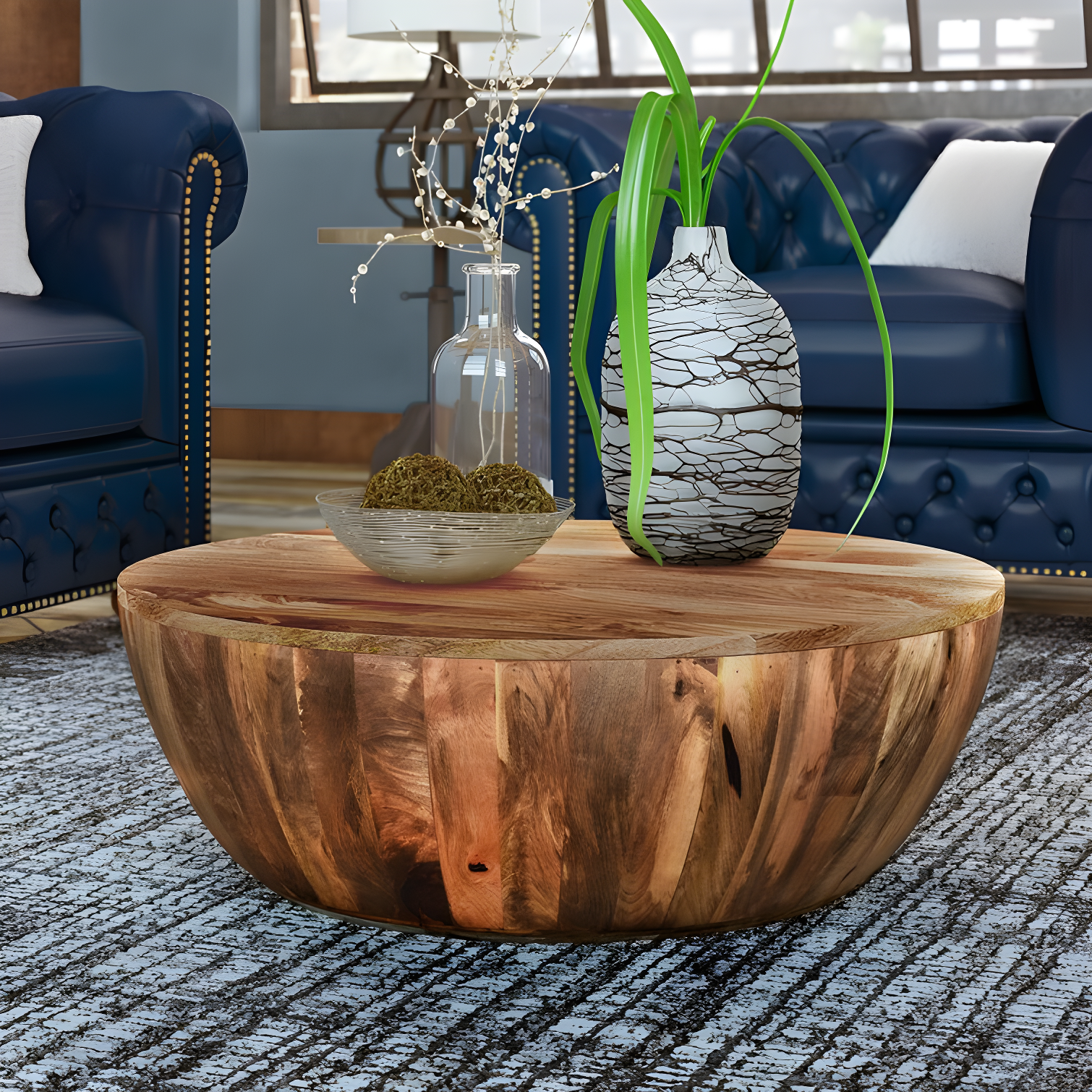 Teasdale Solid Wood Single Drum Coffee Table