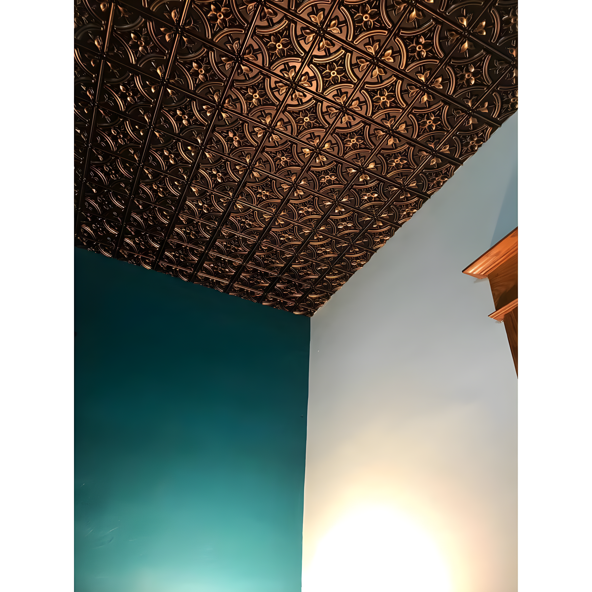 FromPlainToBeautifulInHours Gothic Reims 2 Ft. X 2 Ft. Drop-In Or Glue-Up PVC Ceiling Tile (Set of 10)