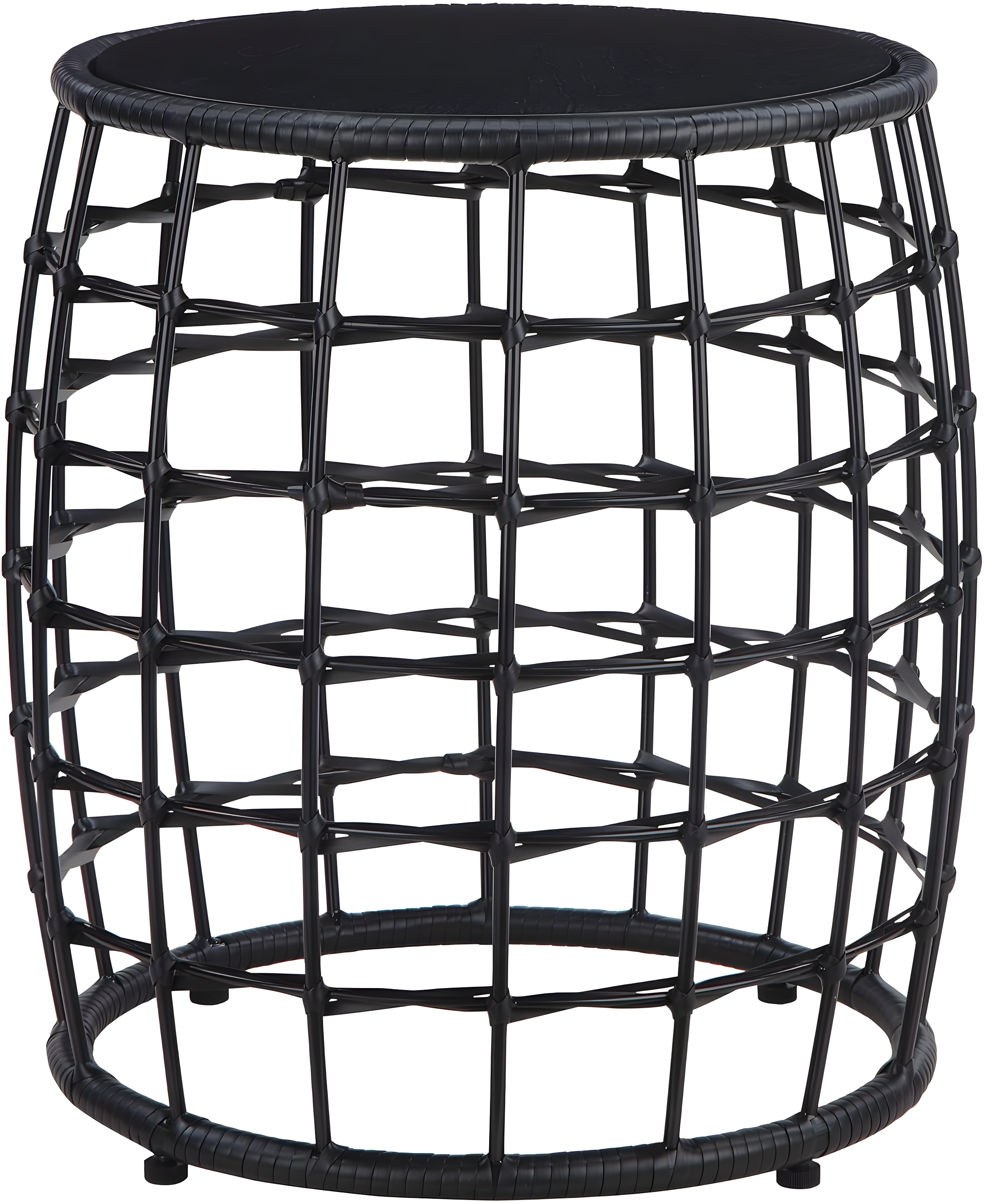Cambria Drum Nesting Tables-2 Piece set-in Engineered Wood Black