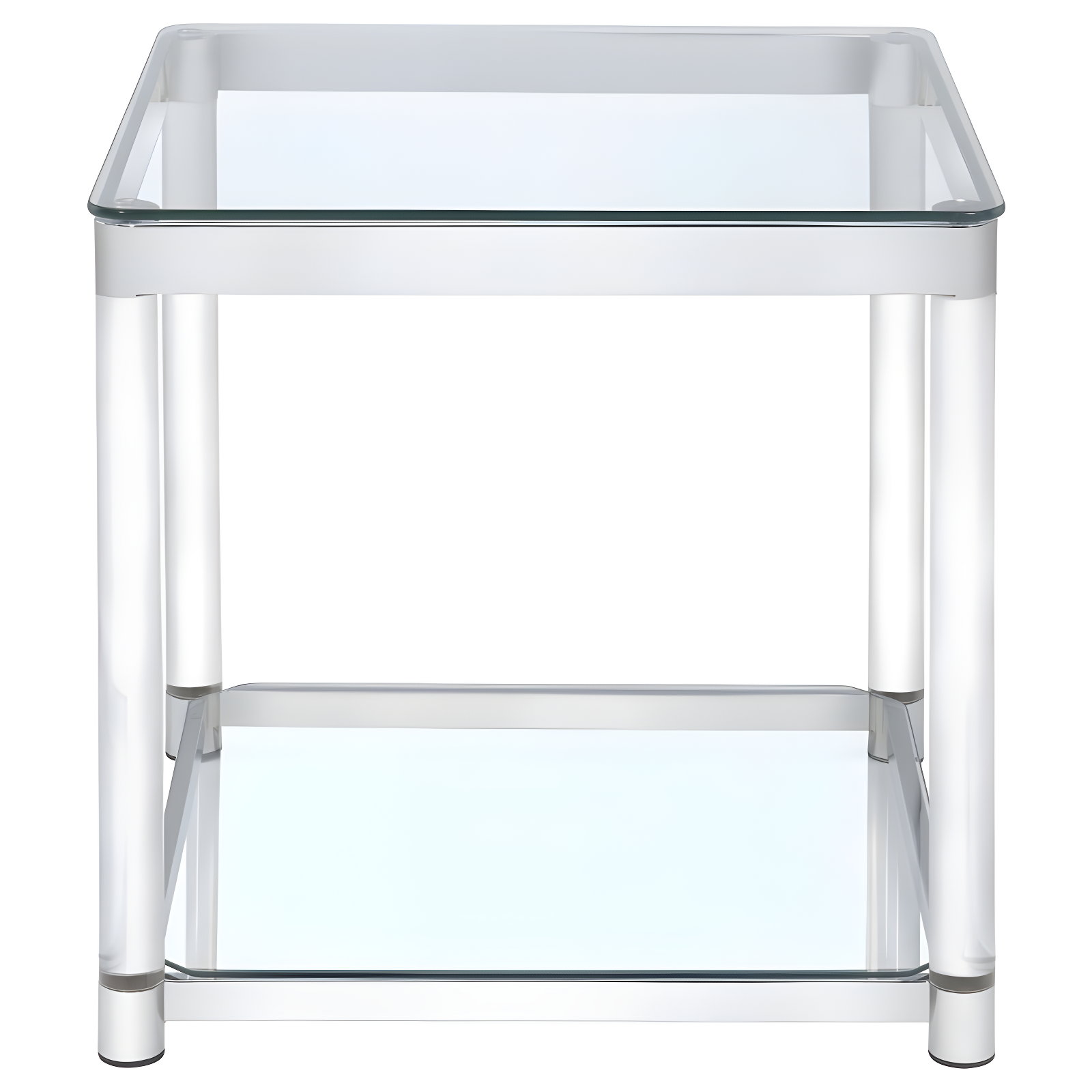 Anne Acrylic End Table with Glass Top and Shelf Chrome - Coaster