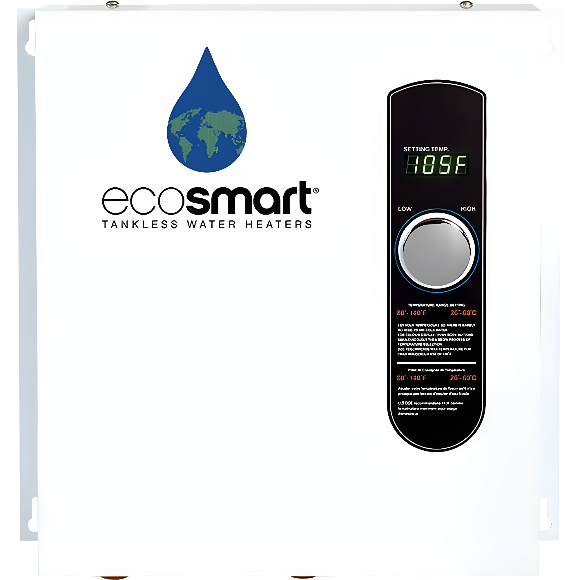 Ecosmart ECO 24 24 KW at 240-Volt Electric Tankless Water Heater with Patented Self Modulating Technology, 17 x 17 x 3.5