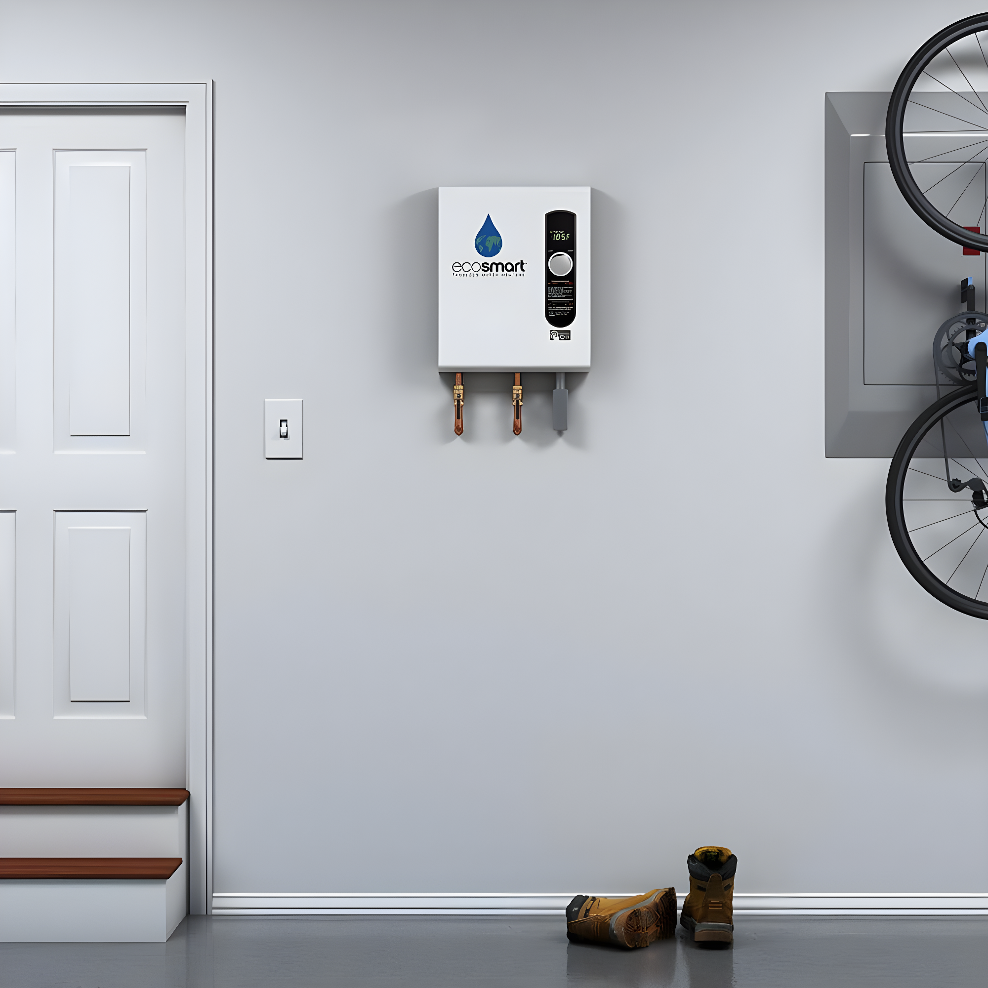 Ecosmart ECO 24 24 KW at 240-Volt Electric Tankless Water Heater with Patented Self Modulating Technology, 17 x 17 x 3.5