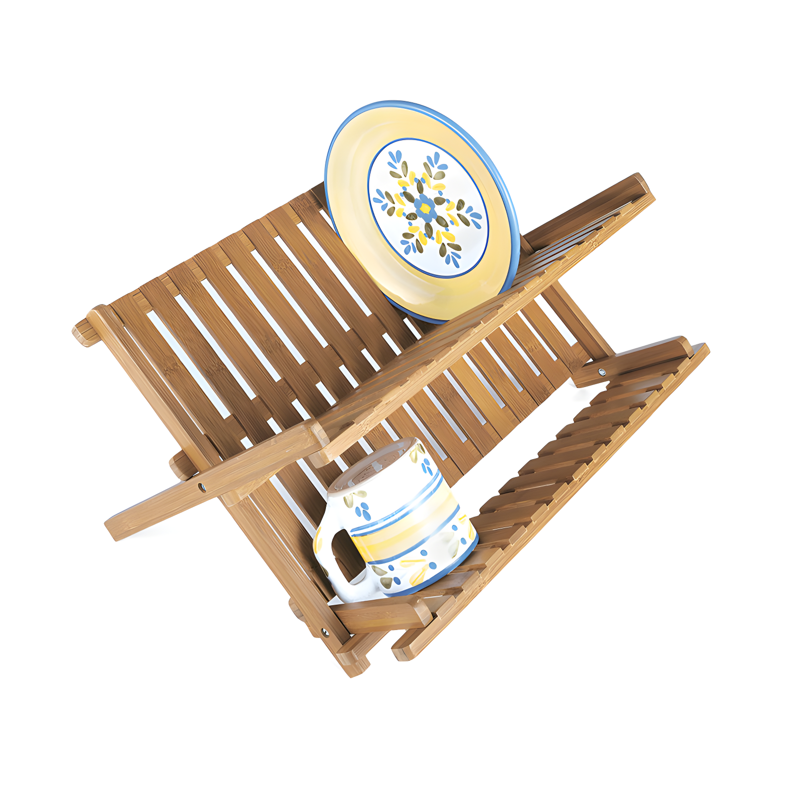 Lipper International Adjustable Bamboo Two Tier Dish Rack