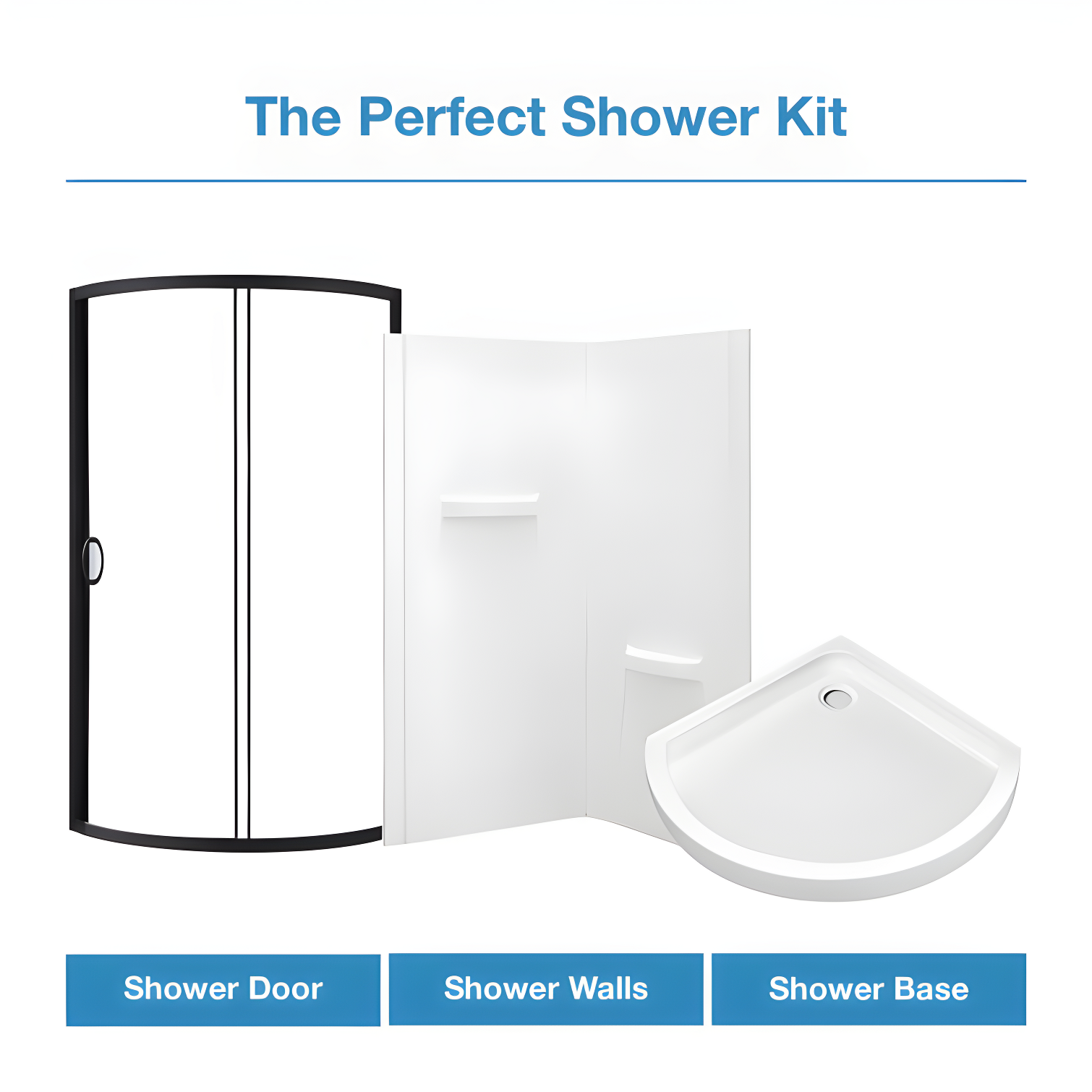 OVE Decors Breeze 33 in. Round Shower Kit w/ Clear, Base, Wall