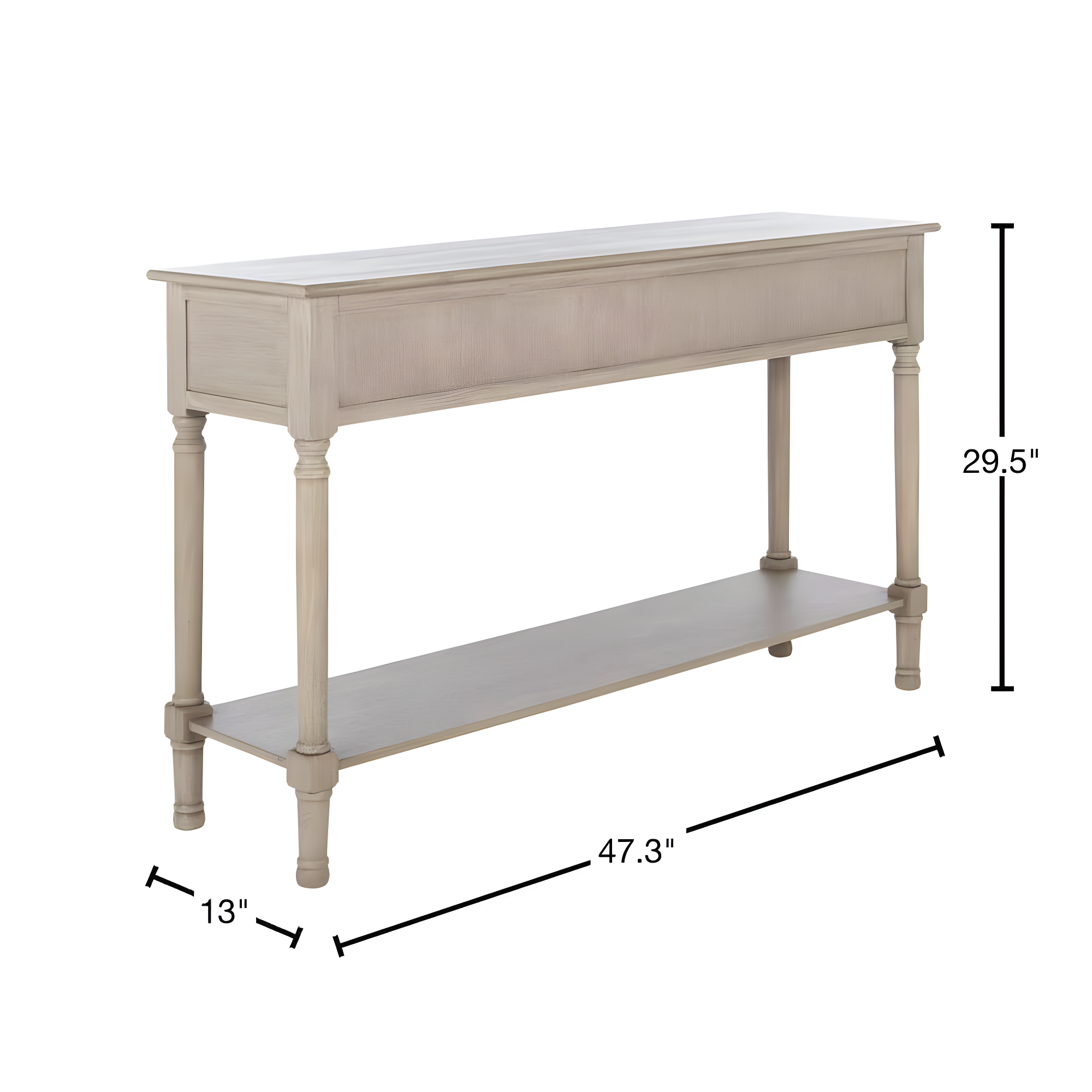 Landers 3 Drawer Console Table - Greige - Safavieh