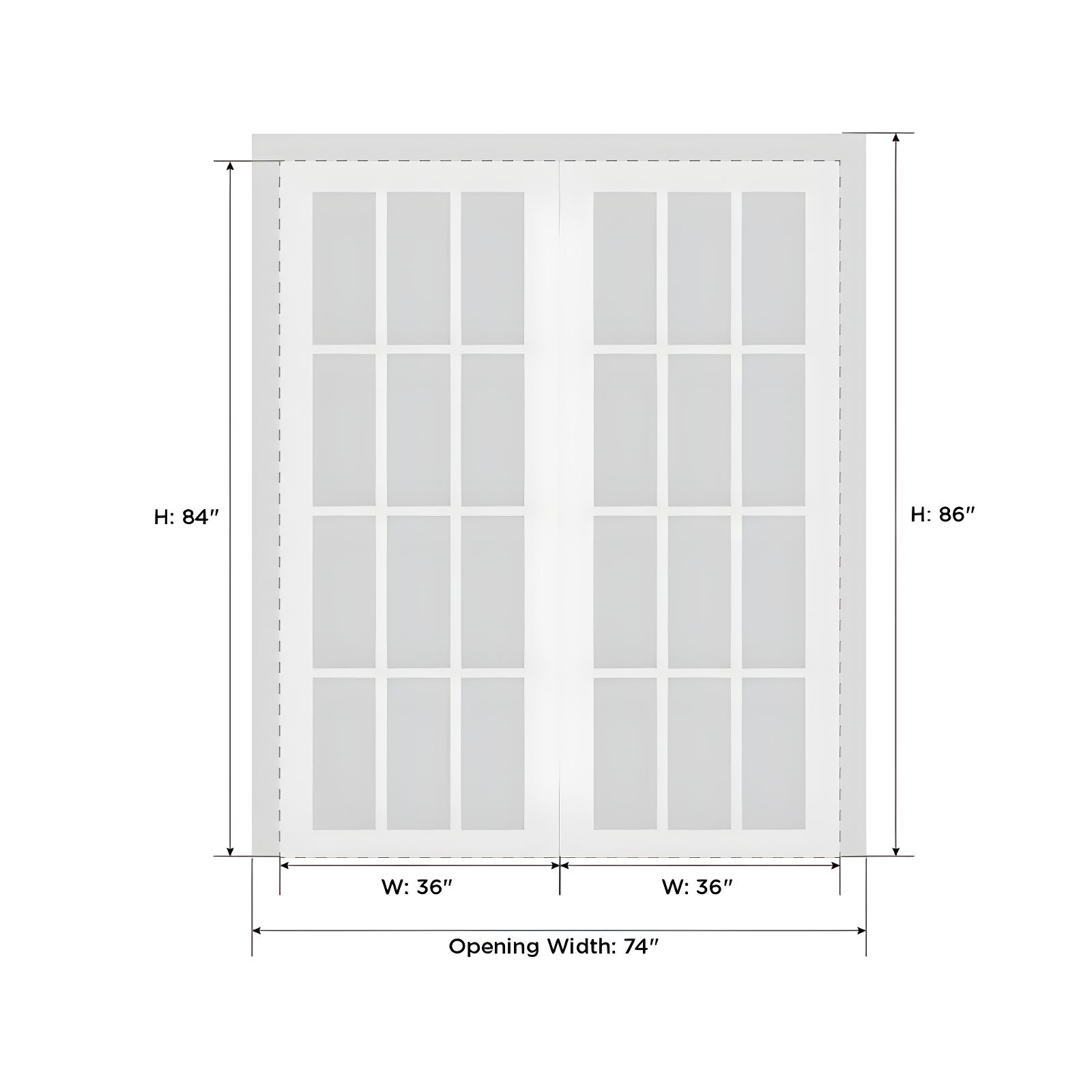 SARTODOORS Quadro Frosted Glass French Doors