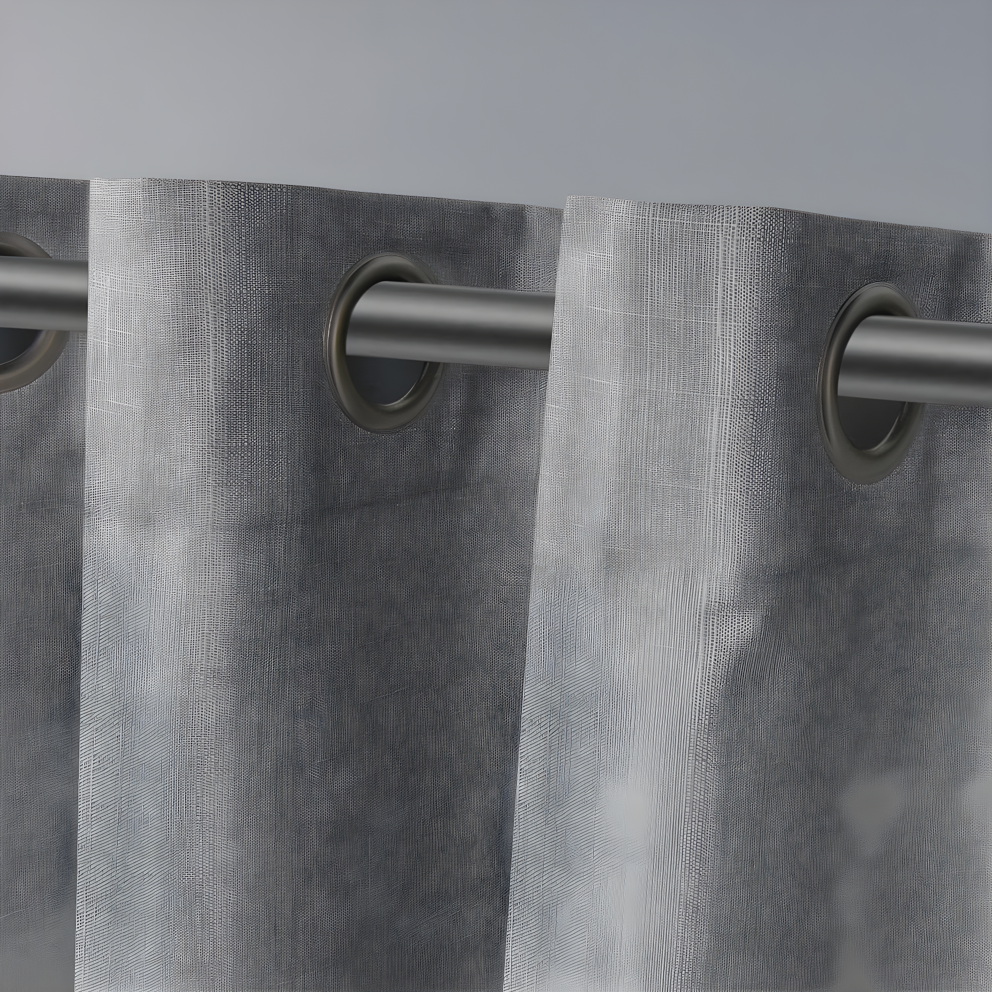 Loha GT Aaliyah Solid Color Semi-Sheer Grommet Curtain Panels
