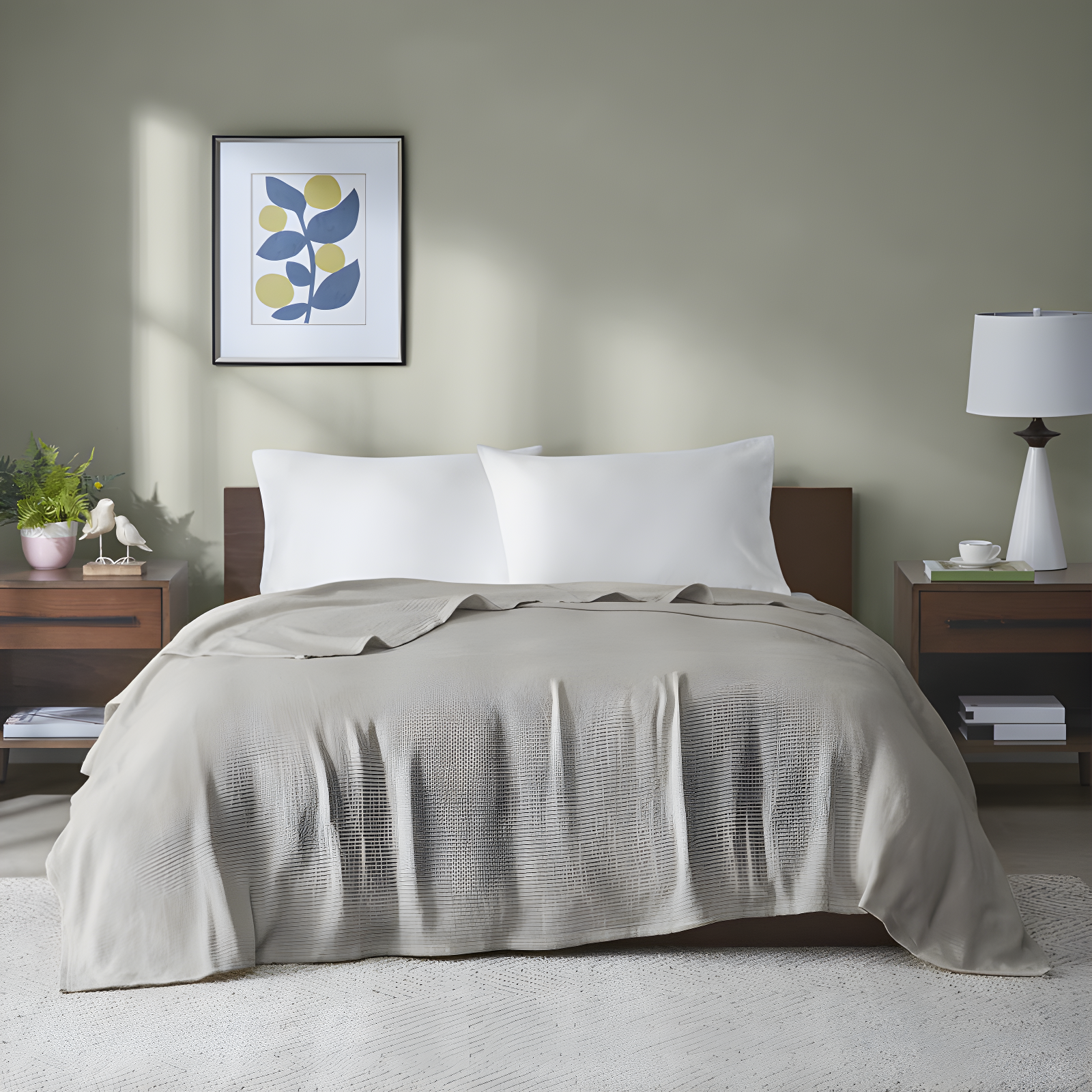 Madison Park Freshspun Basketweave Cotton Blanket