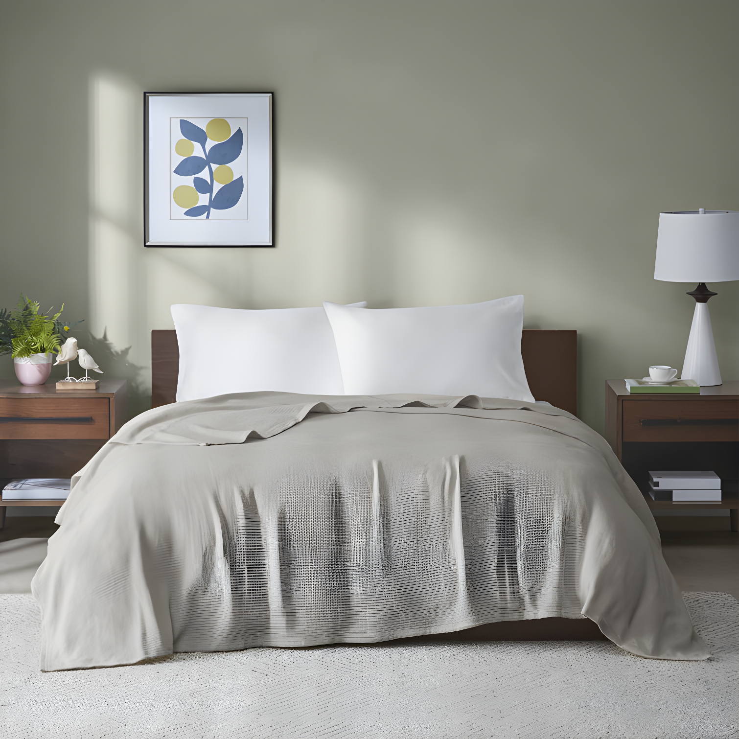 Madison Park Freshspun Basketweave Cotton Blanket