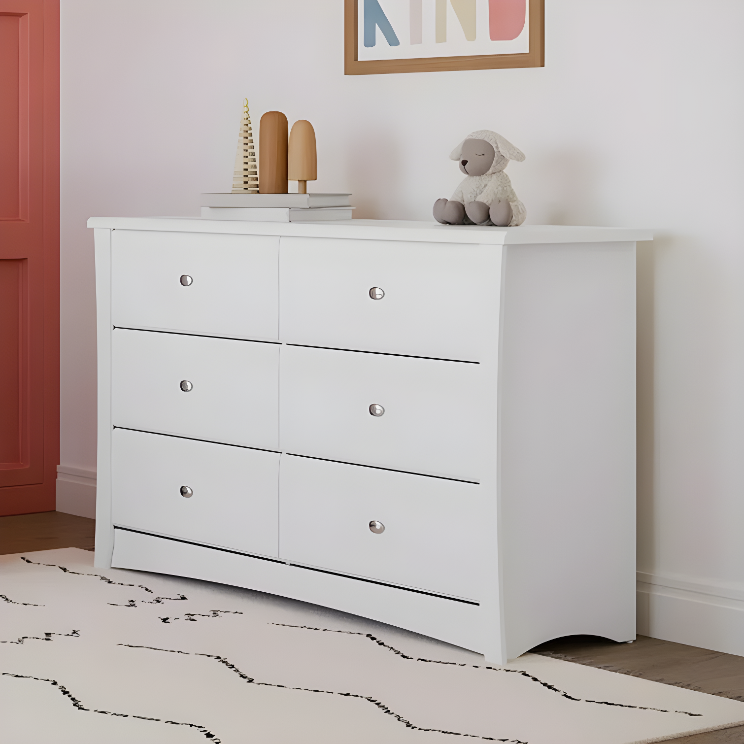 Crescent 6 Drawer Double Dresser
