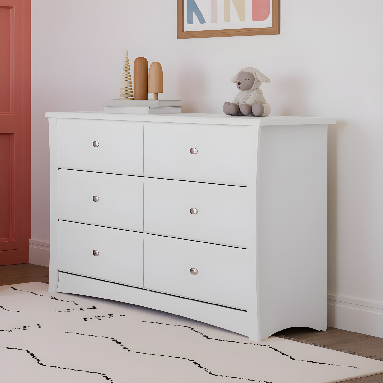 Crescent 6 Drawer Double Dresser