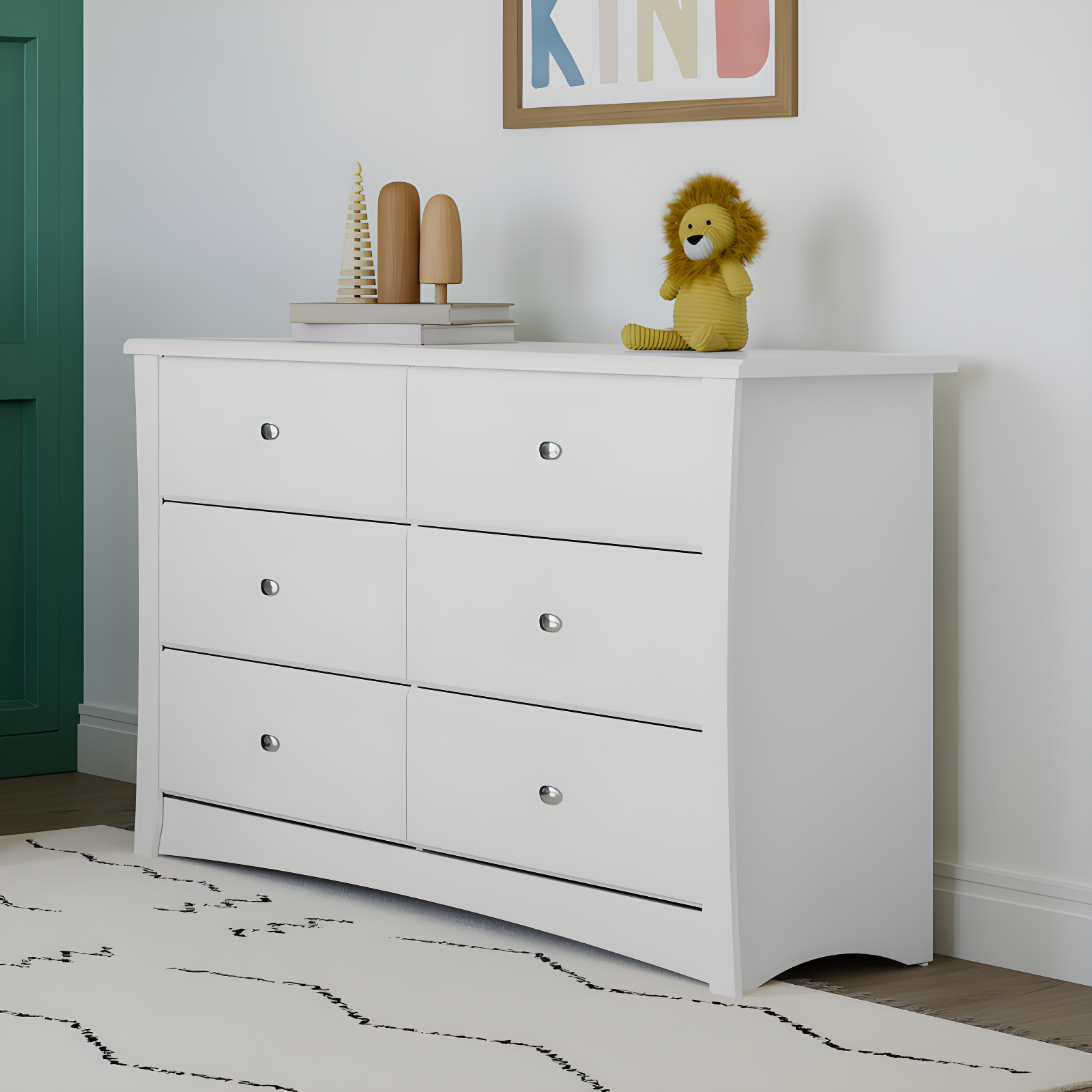 Crescent 6 Drawer Double Dresser