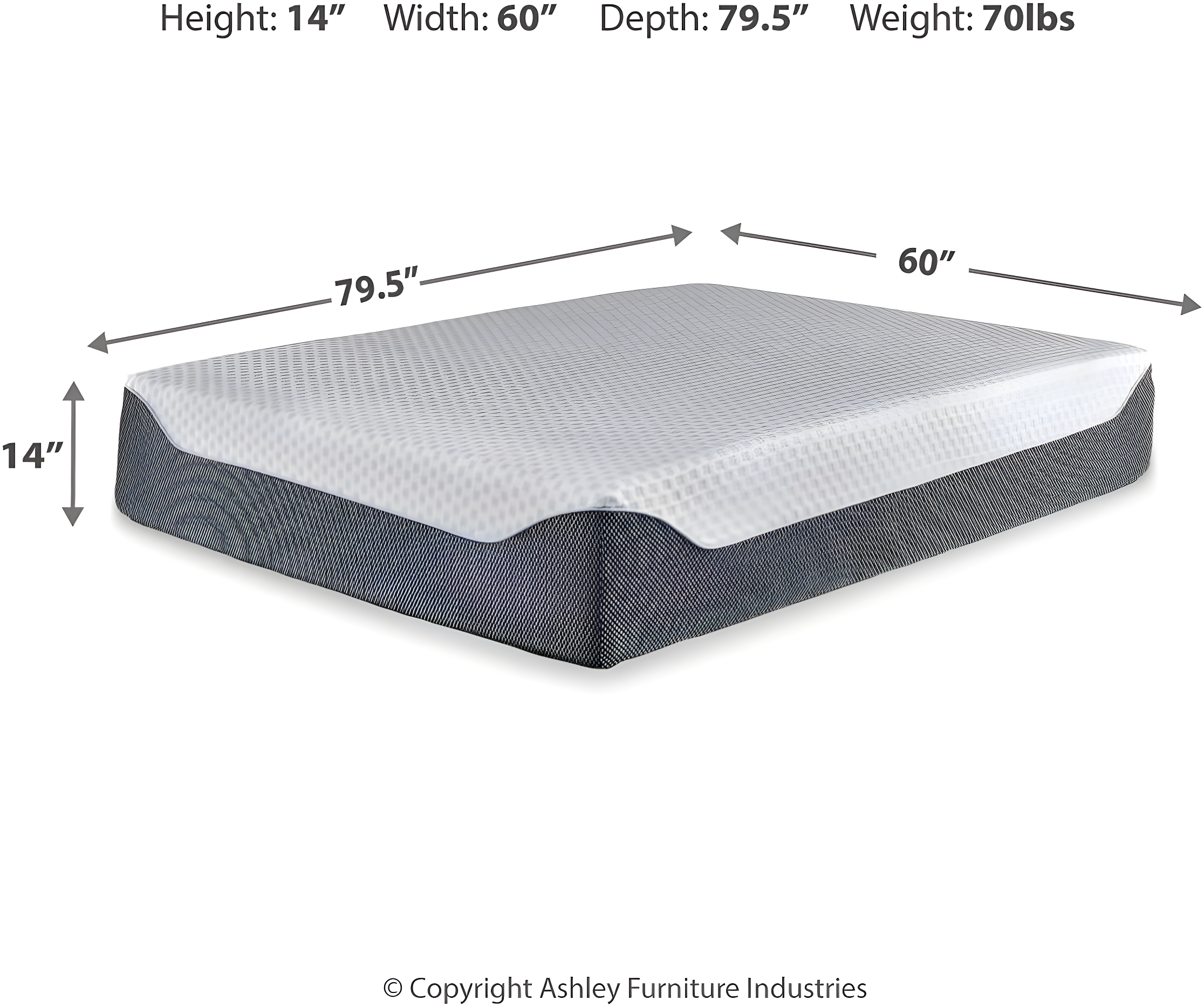 Signature Design by Ashley Signature Design by Ashley Chime Ultra Plush Charcoal Infused Memory Foam Mattress