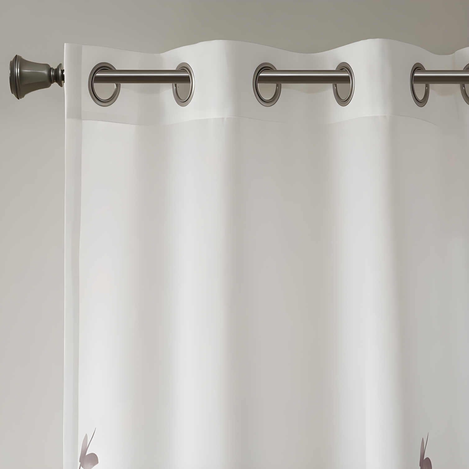 Madison Park Cecily Floral Printed Burnout Sheer Grommet Single Curtain Panel