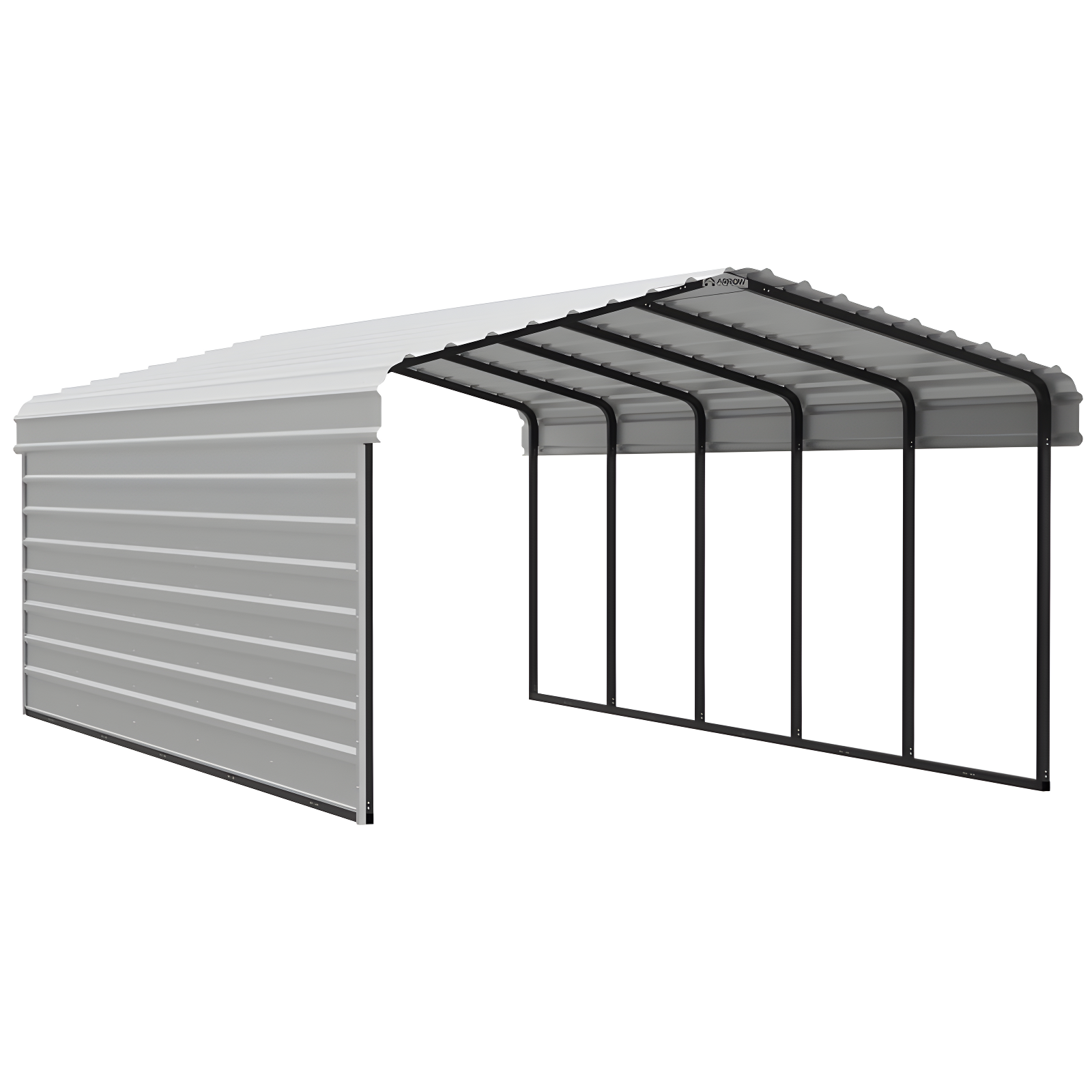 Arrow Arrow Steel Carport with 1 Side Wall Kit, 12X24X07