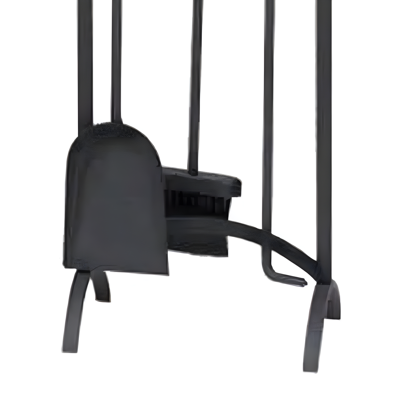 Panacea 4-Piece Arch Top Firewood Tool Set with Fireplace Brush, Shovel, Poker, and Stand for Indoor and Outdoor Fireplaces, Black