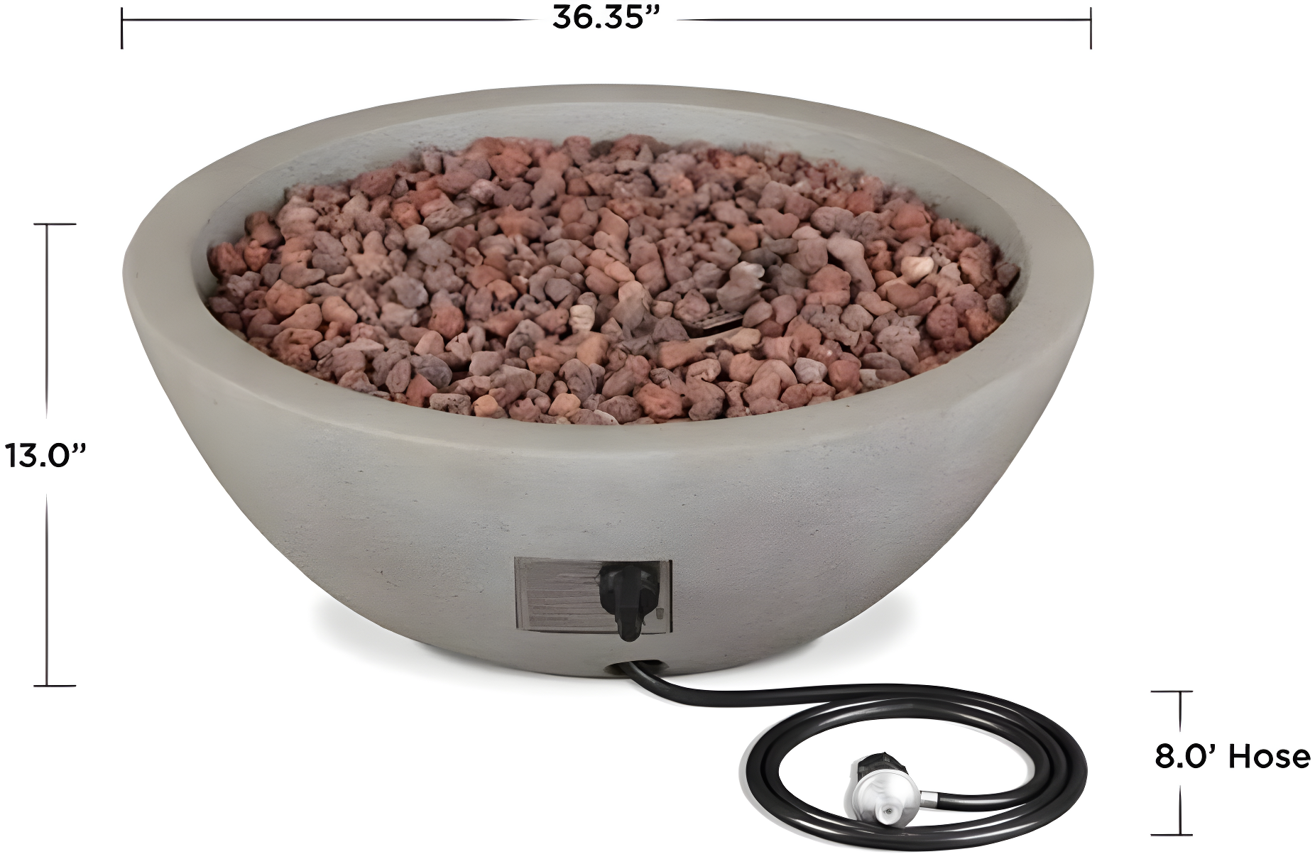 Fernanda Fire Bowl - Gray / Round