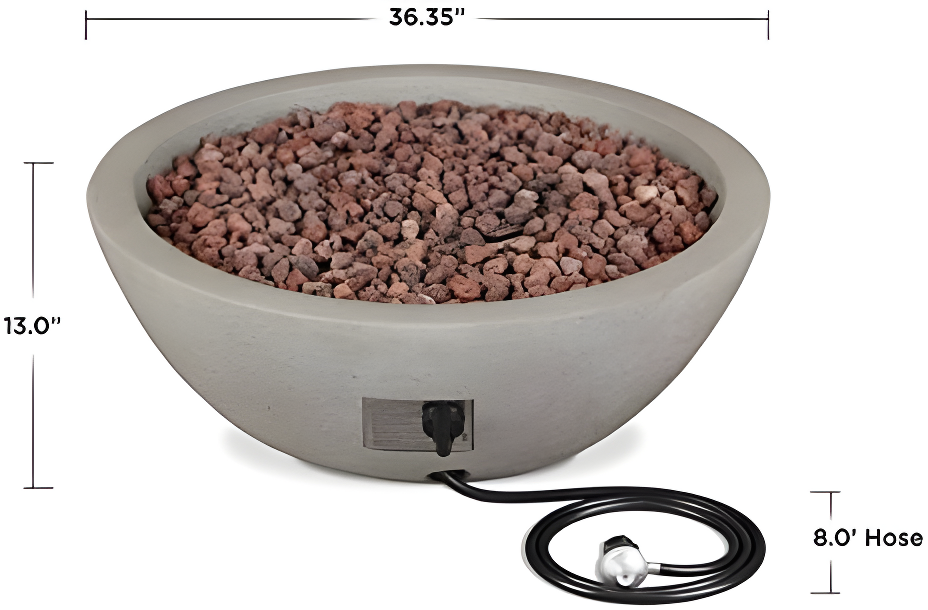 Fernanda Fire Bowl - Gray / Round