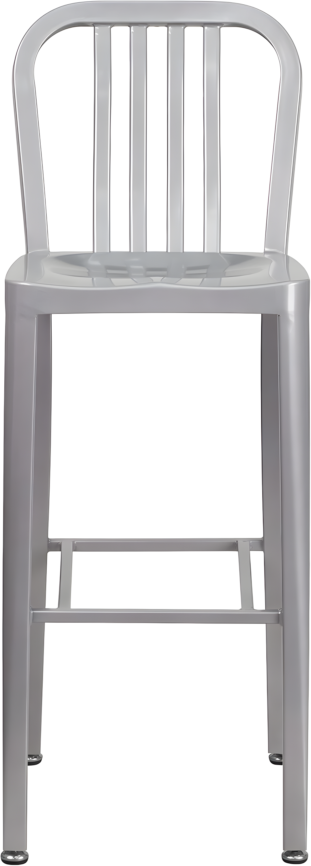 Flash Furniture Commercial Grade 30" High Silver Metal Indoor-Outdoor Barstool with Vertical Slat Back