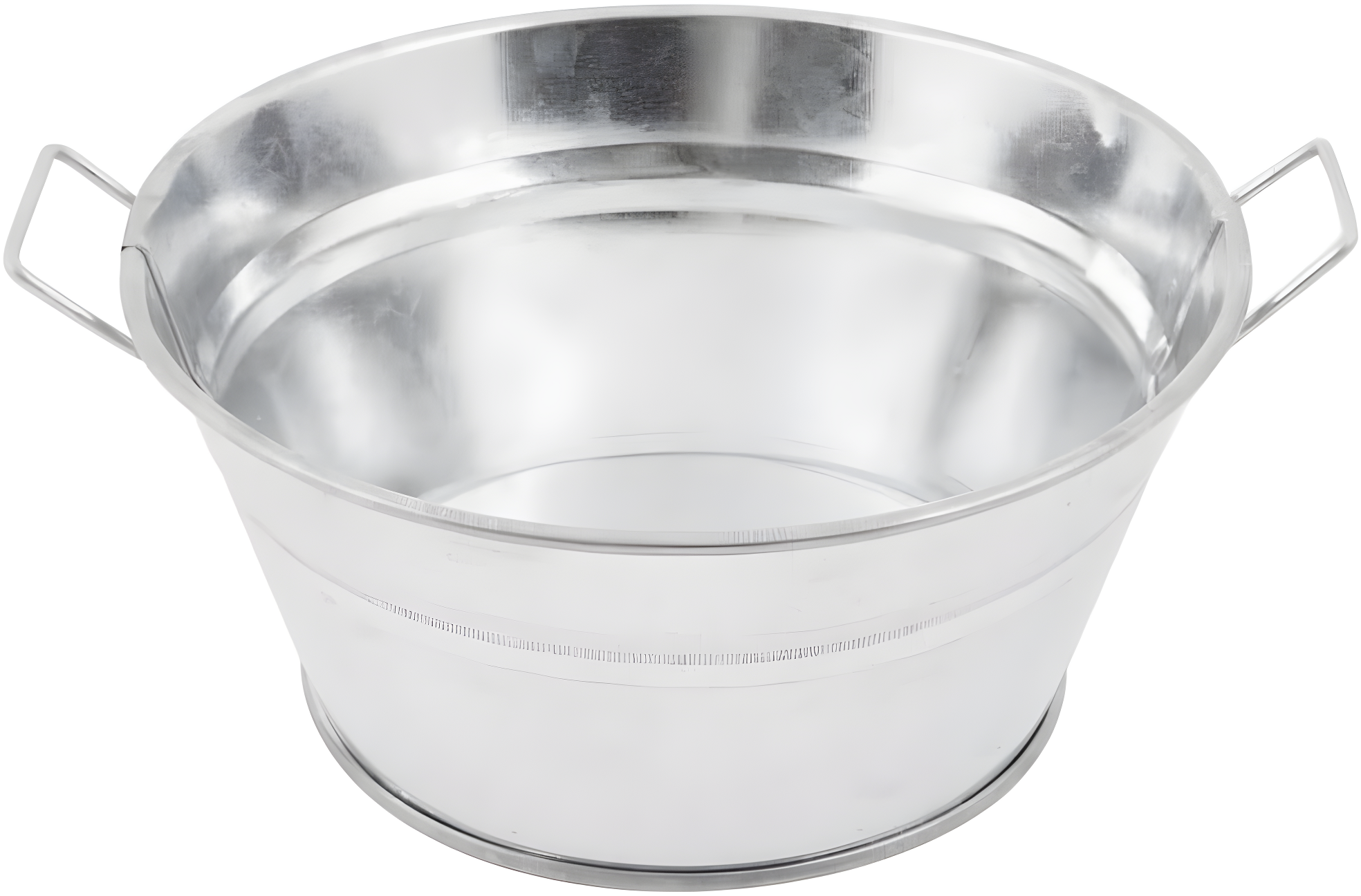 Silver Galvanized Steel Round Tub with Handles