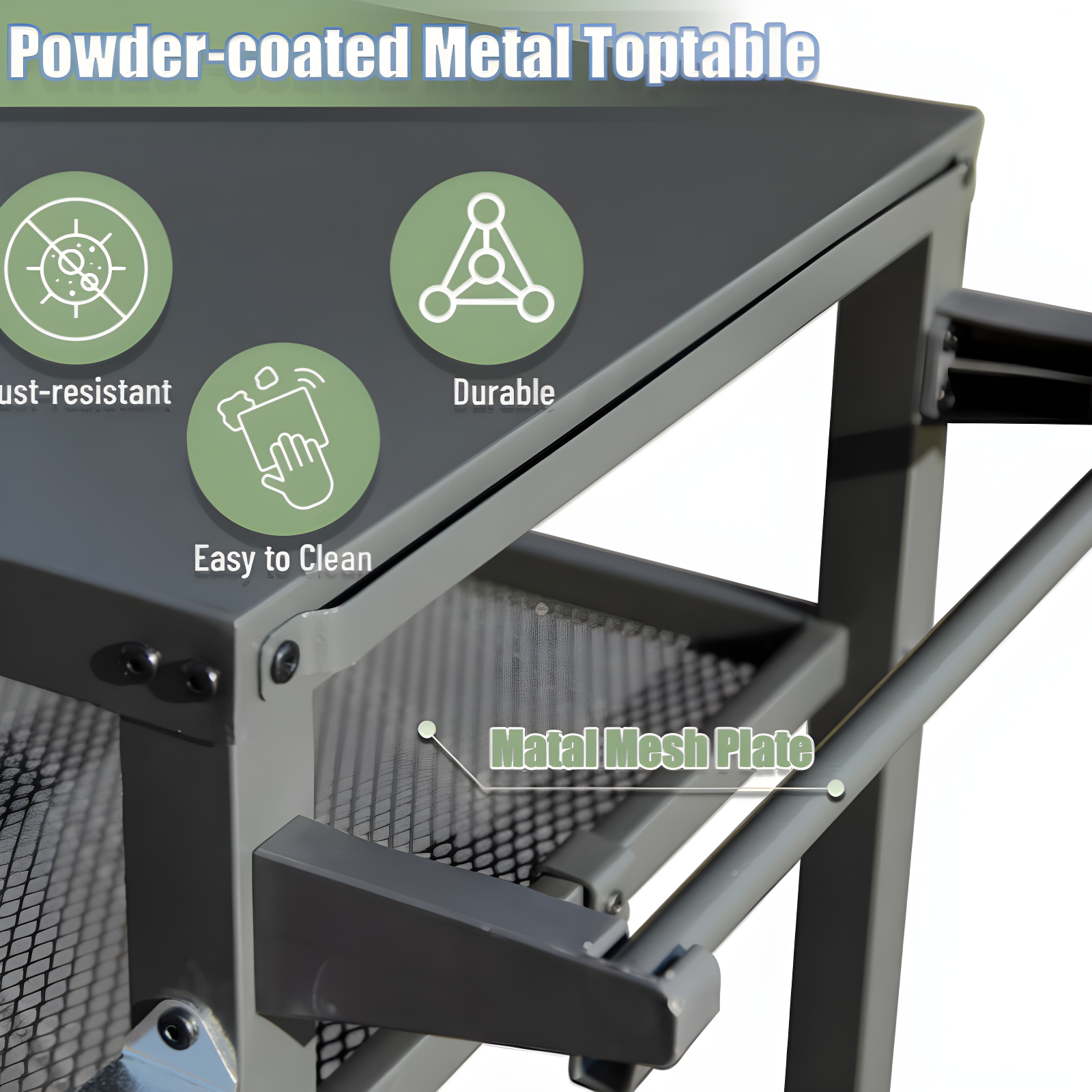 GZMWON 3-Shelf Outdoor Grill Table, Grill Cart Outdoor With Wheels, Pizza Oven Table And Food Prep Table, Blackstone Table Grill Stand  Blackstone Griddle  Outside BBQ