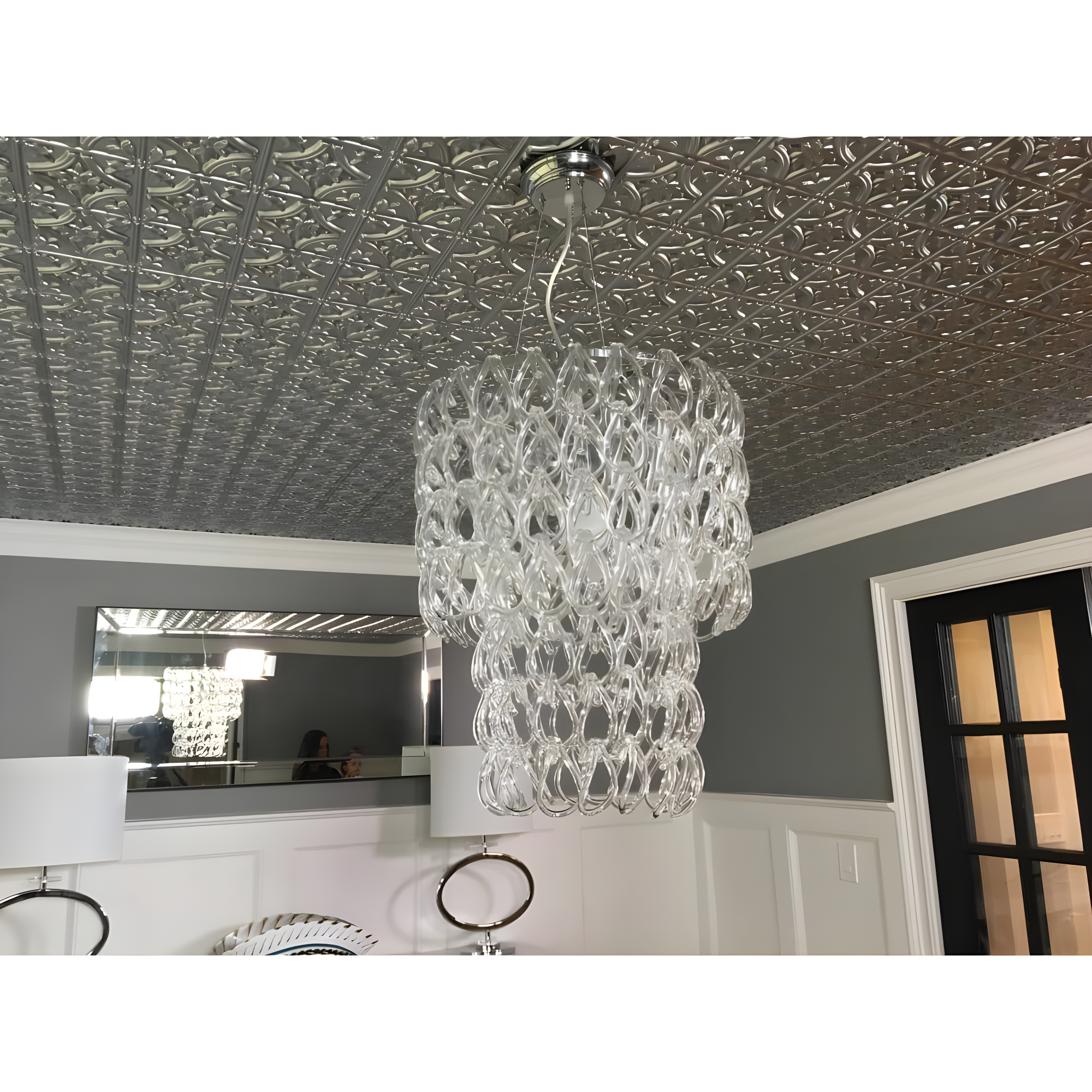 FromPlainToBeautifulInHours Gothic Reims 2 Ft. X 2 Ft. Drop-In Or Glue-Up PVC Ceiling Tile (Set of 10)