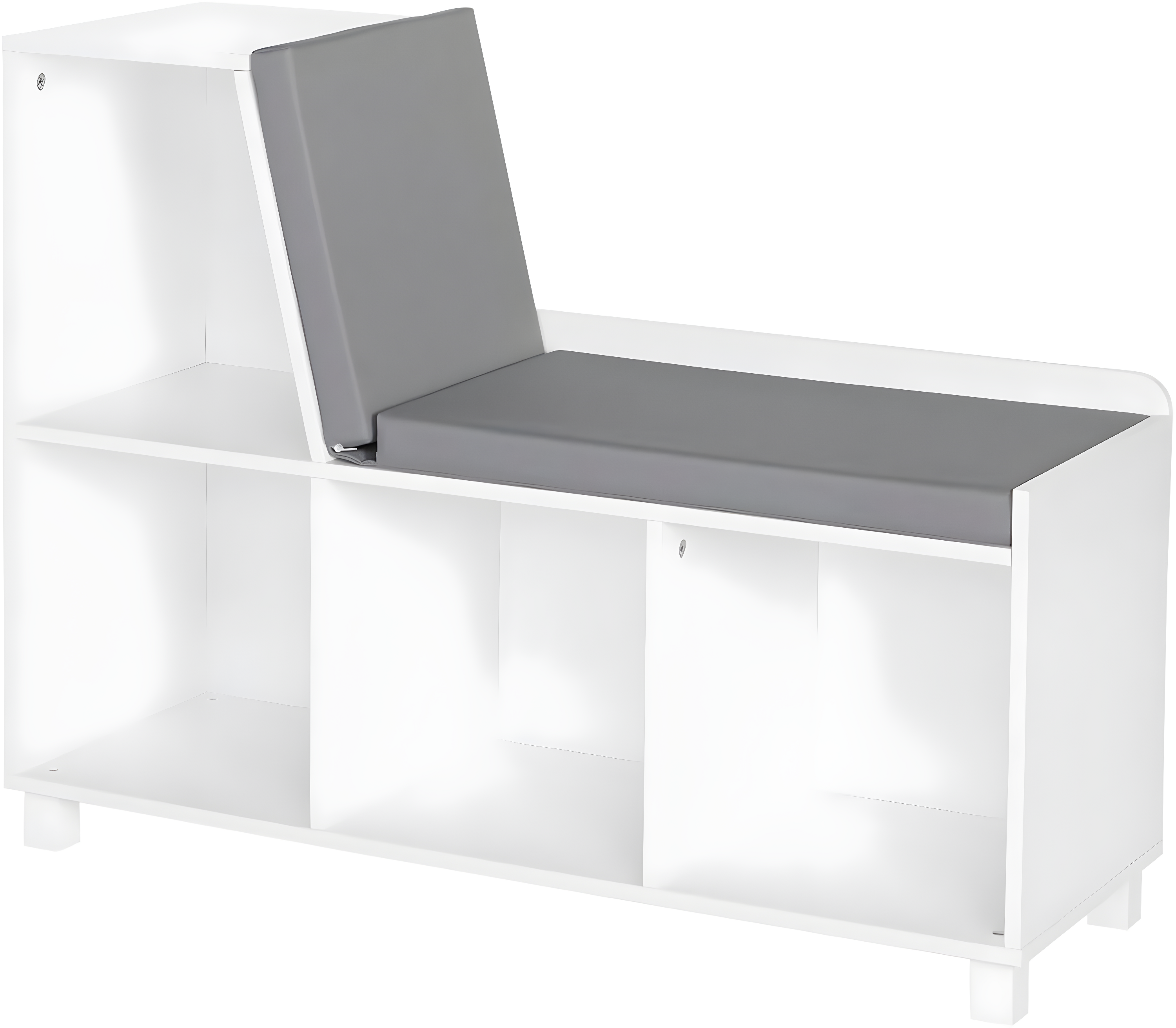 RiverRidge Home RiverRidge Kids Reading Book Nook Cushioned Toy Storage Bench with Cubby Organizers