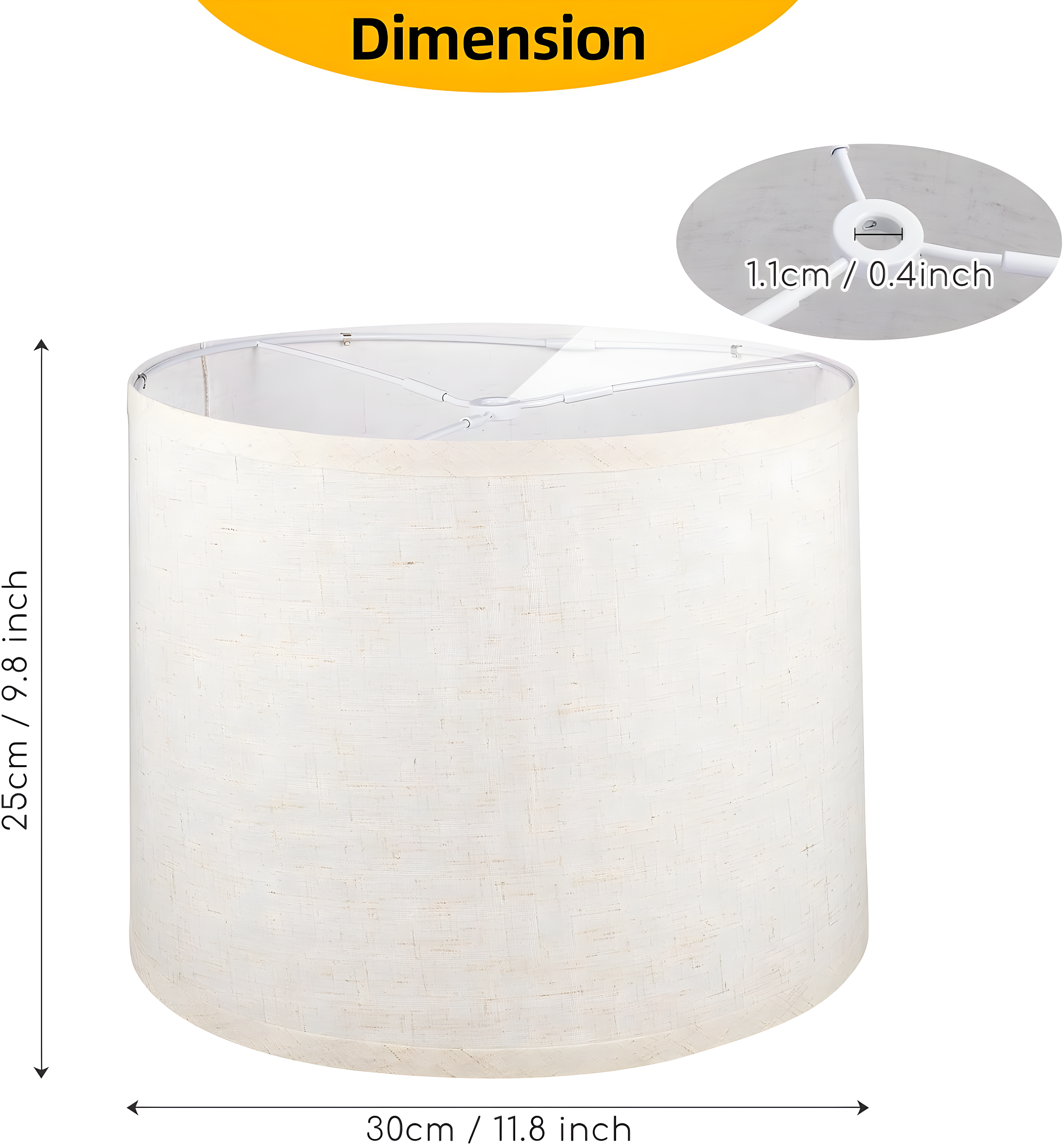 Lamp Shades Set of 2, Drum Lamp Shades for Table Lamps 11.6" Top x 12.6" Bottom x 9.8" High (Spider Fitter), Natural Linen Medium Lampshades for Floor Lamps Bedside Lamps, Beige