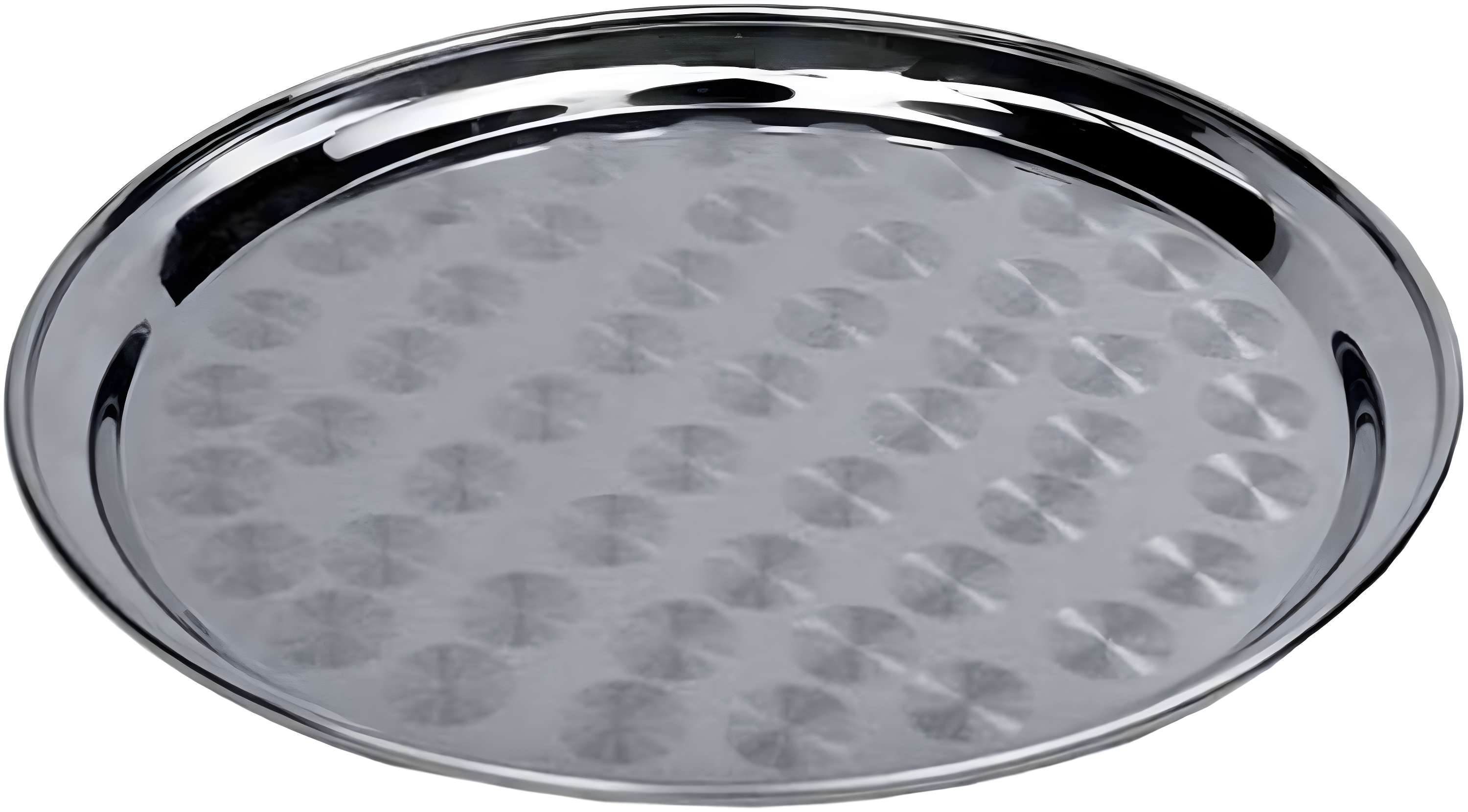 Winco Serving Tray with Swirl Pattern, Stainless Steel, Round, 16"