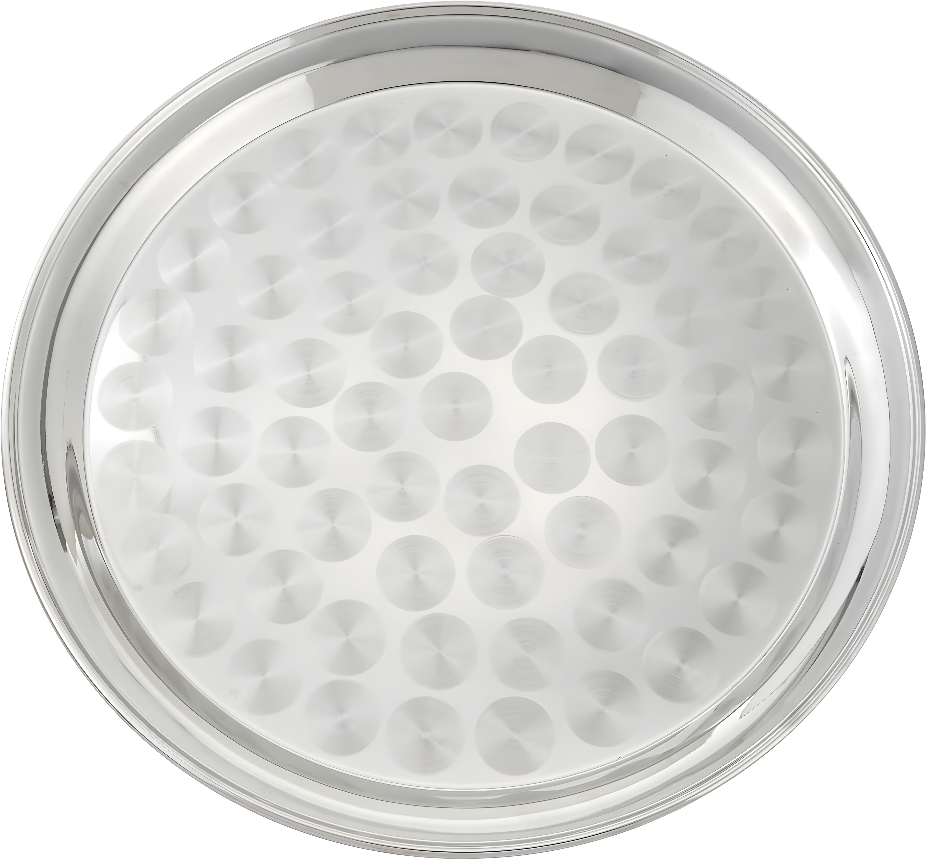 Winco Serving Tray with Swirl Pattern, Stainless Steel, Round, 16"