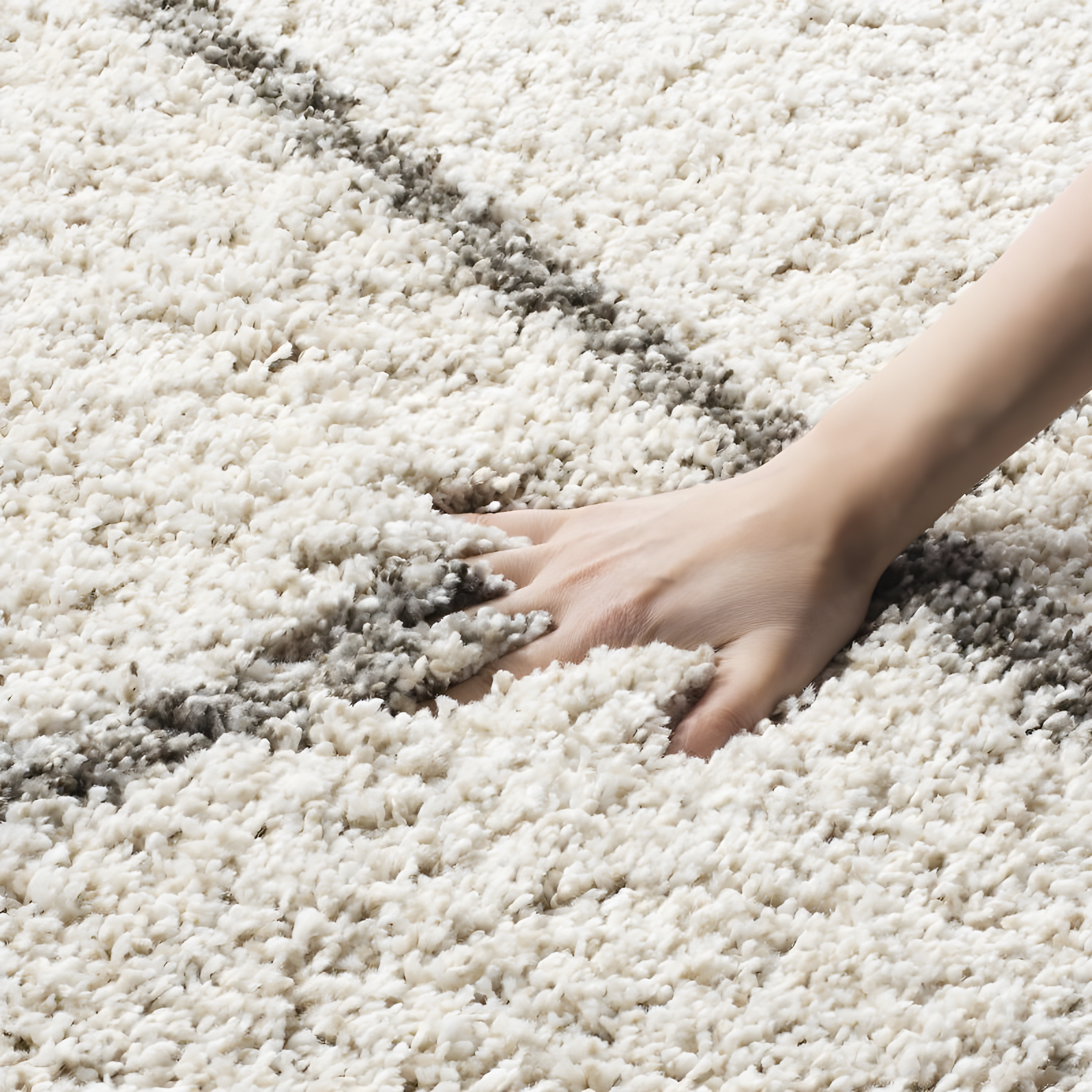 Hudson Shag SGH281 Power Loomed Indoor Area Rug - Ivory/Grey - 9'x12' - Safavieh