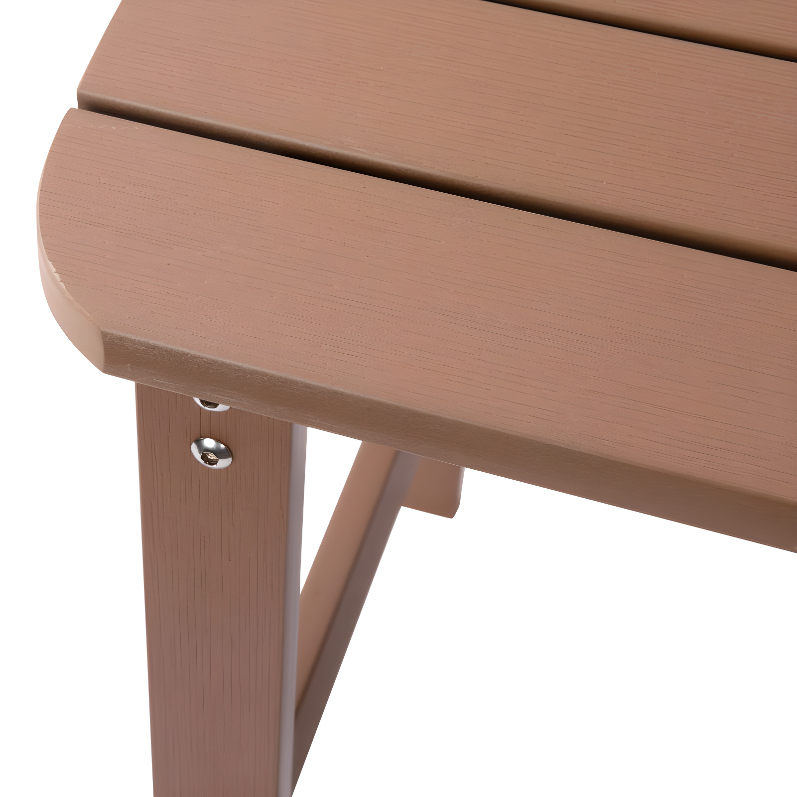 Flash Furniture Charlestown All-Weather Poly Resin Wood Adirondack Side Table in Natural Cedar