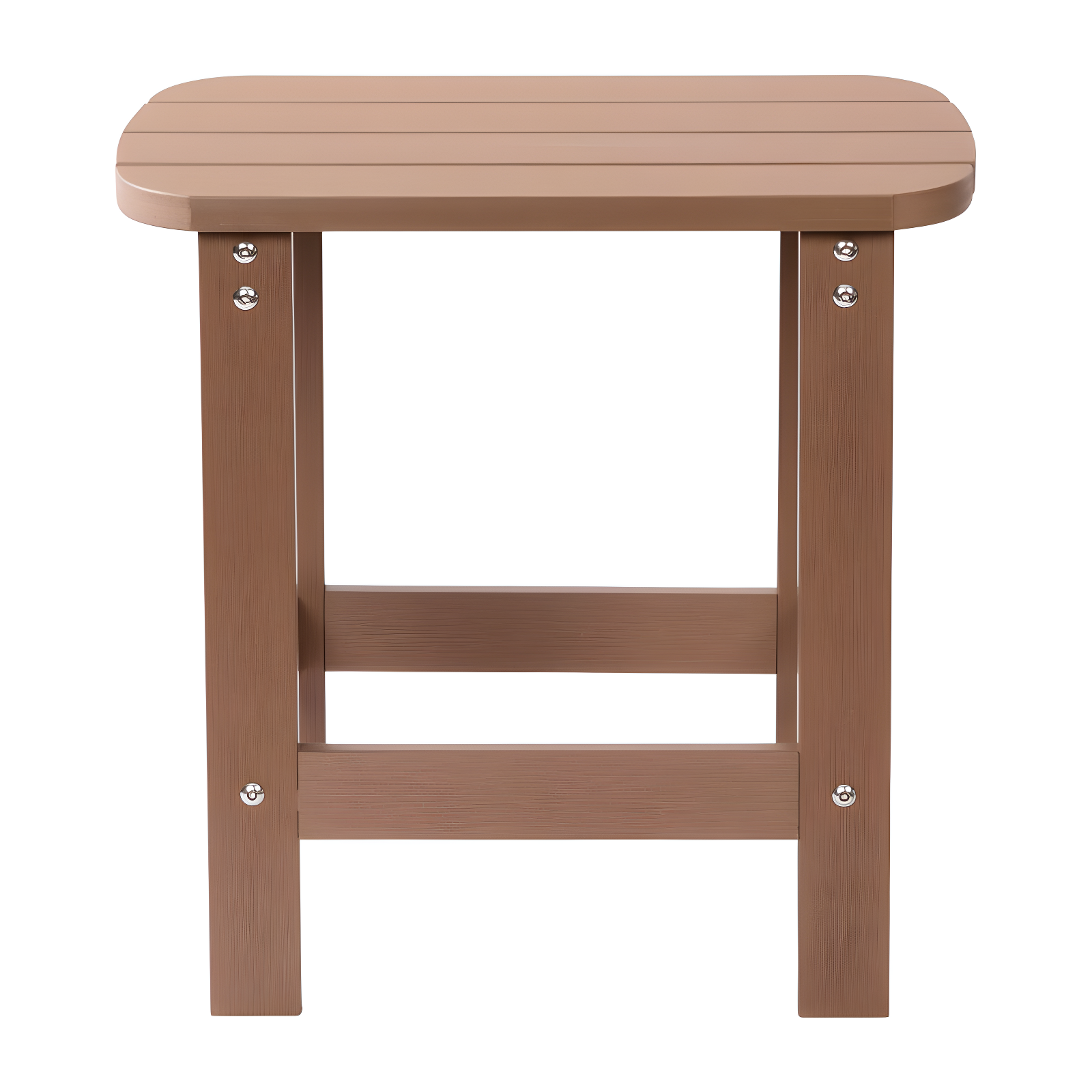Flash Furniture Charlestown All-Weather Poly Resin Wood Adirondack Side Table in Natural Cedar