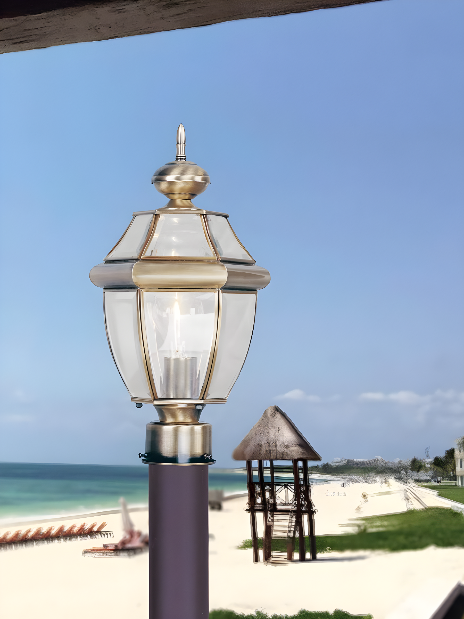 Livex Lighting Monterey 1 - Light Post Light in  Antique Brass