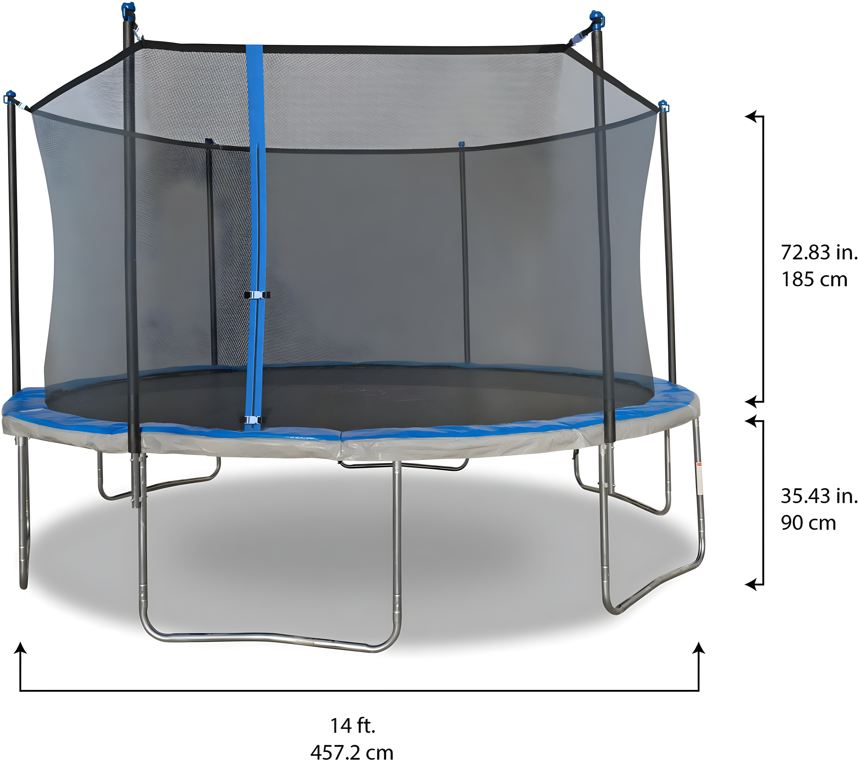 Sportspower TruJump 14' Round Trampoline with Safety Enclosure & with Lifetime Warranty on Jump Mat
