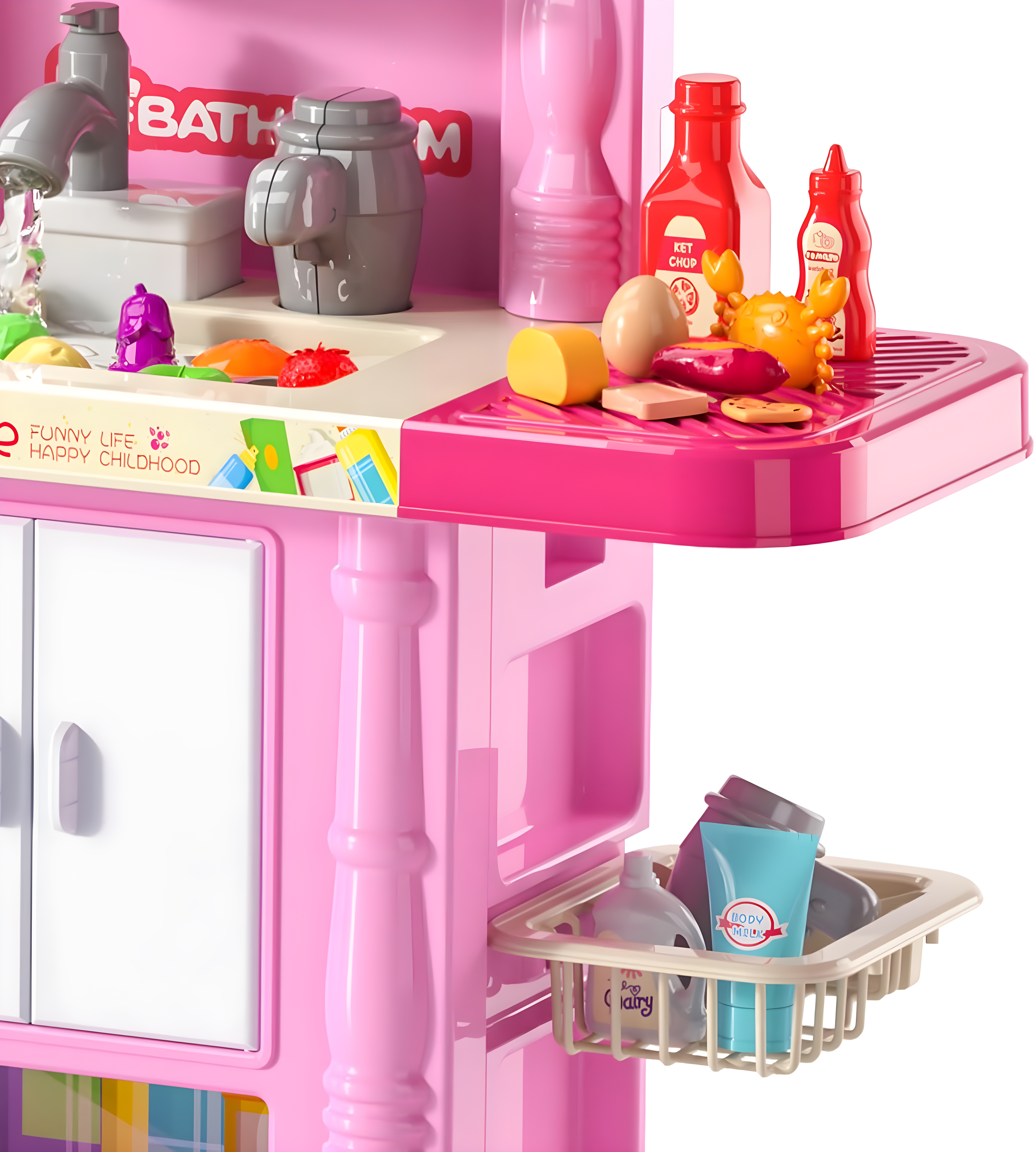 Zoomie Kids Kitchen Playset Kids Pretend Cooking Play Toy 74 Piece Accessories