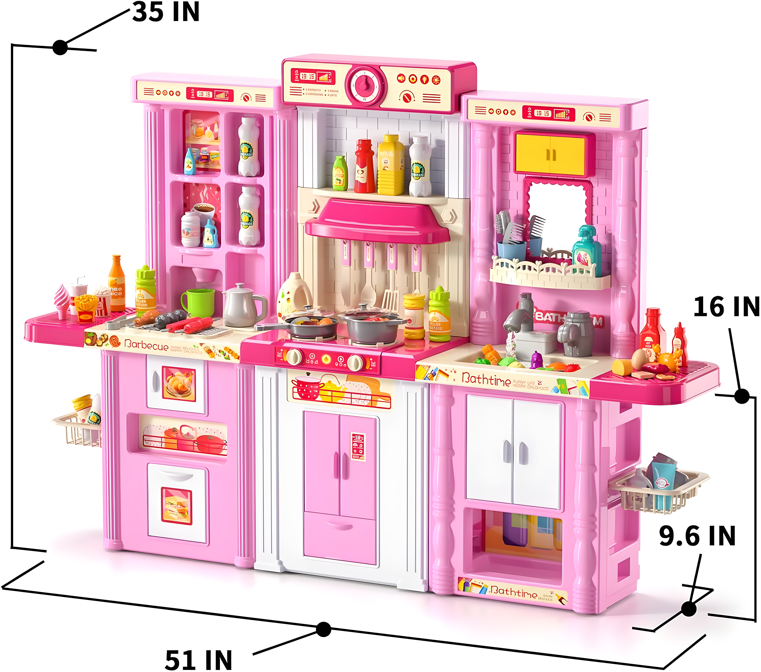 Zoomie Kids Kitchen Playset Kids Pretend Cooking Play Toy 74 Piece Accessories