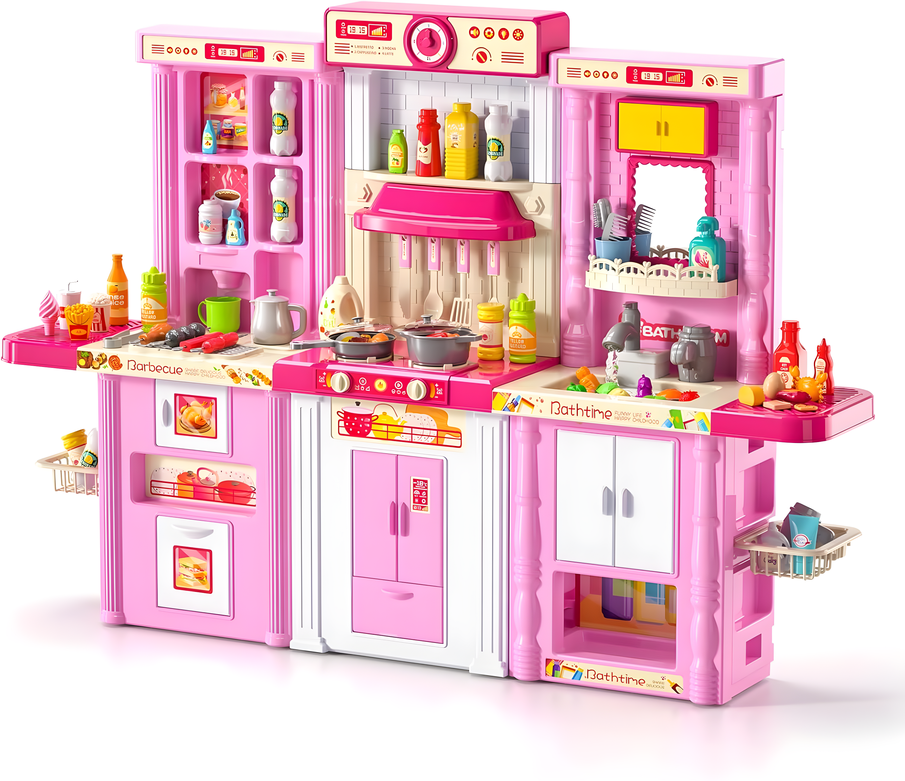 Zoomie Kids Kitchen Playset Kids Pretend Cooking Play Toy 74 Piece Accessories