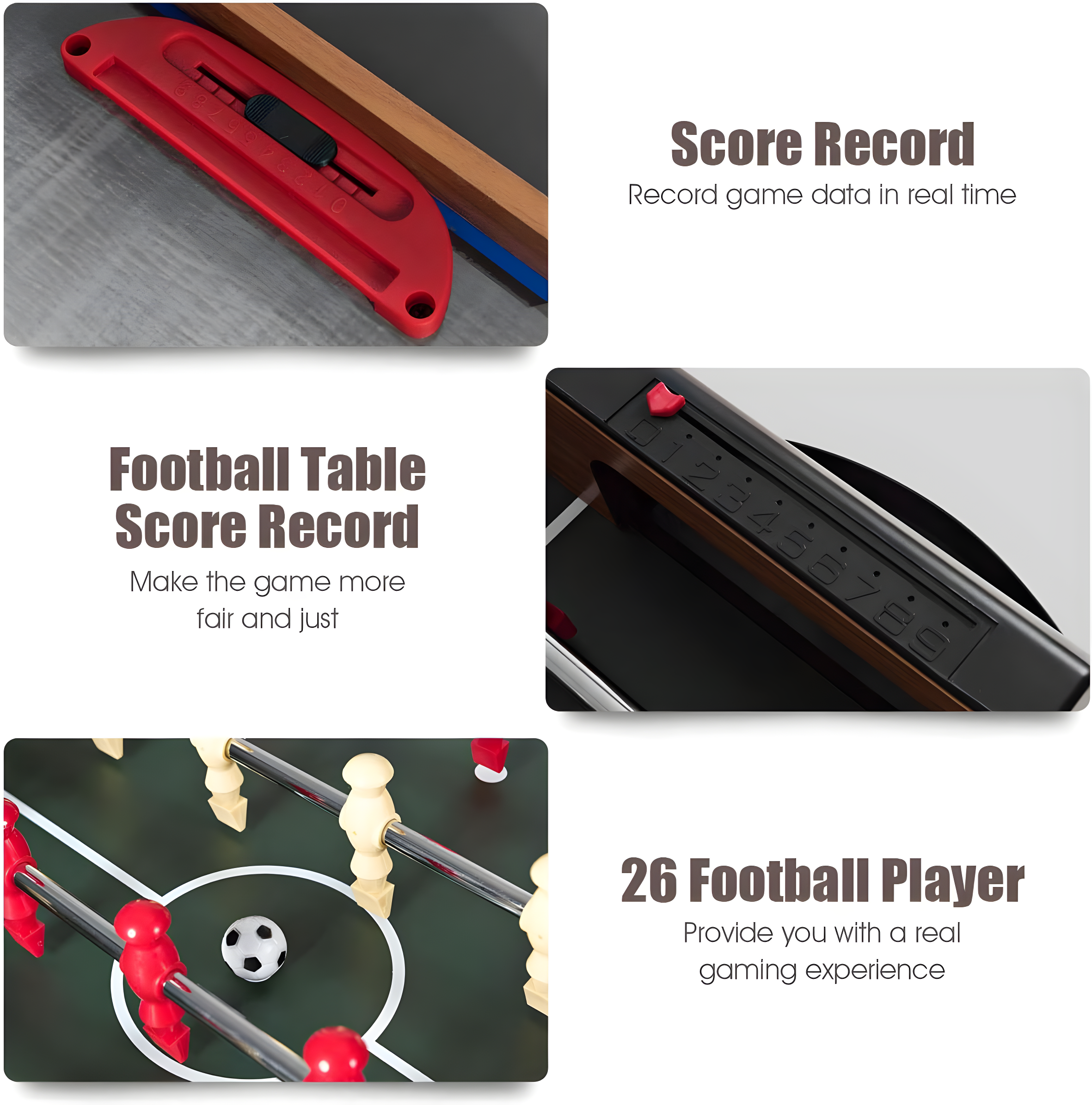 JETEHO Multi Game Table, 3-In-1 48" Combo Game Table W/Soccer, Billiard, Slide Hockey, Wood Foosball Table, Perfect For Game Rooms, Arcades, Bars, Parties, Family Night