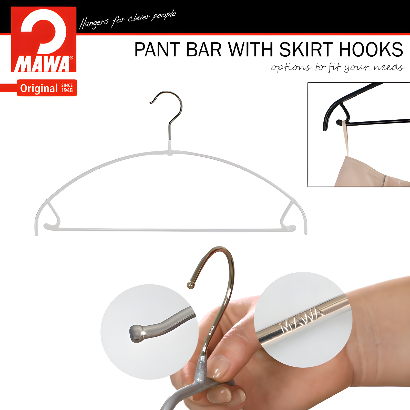 Mawa Metal Non-Slip Standard Hanger for Dress/Shirt/Sweater (Set of 10)