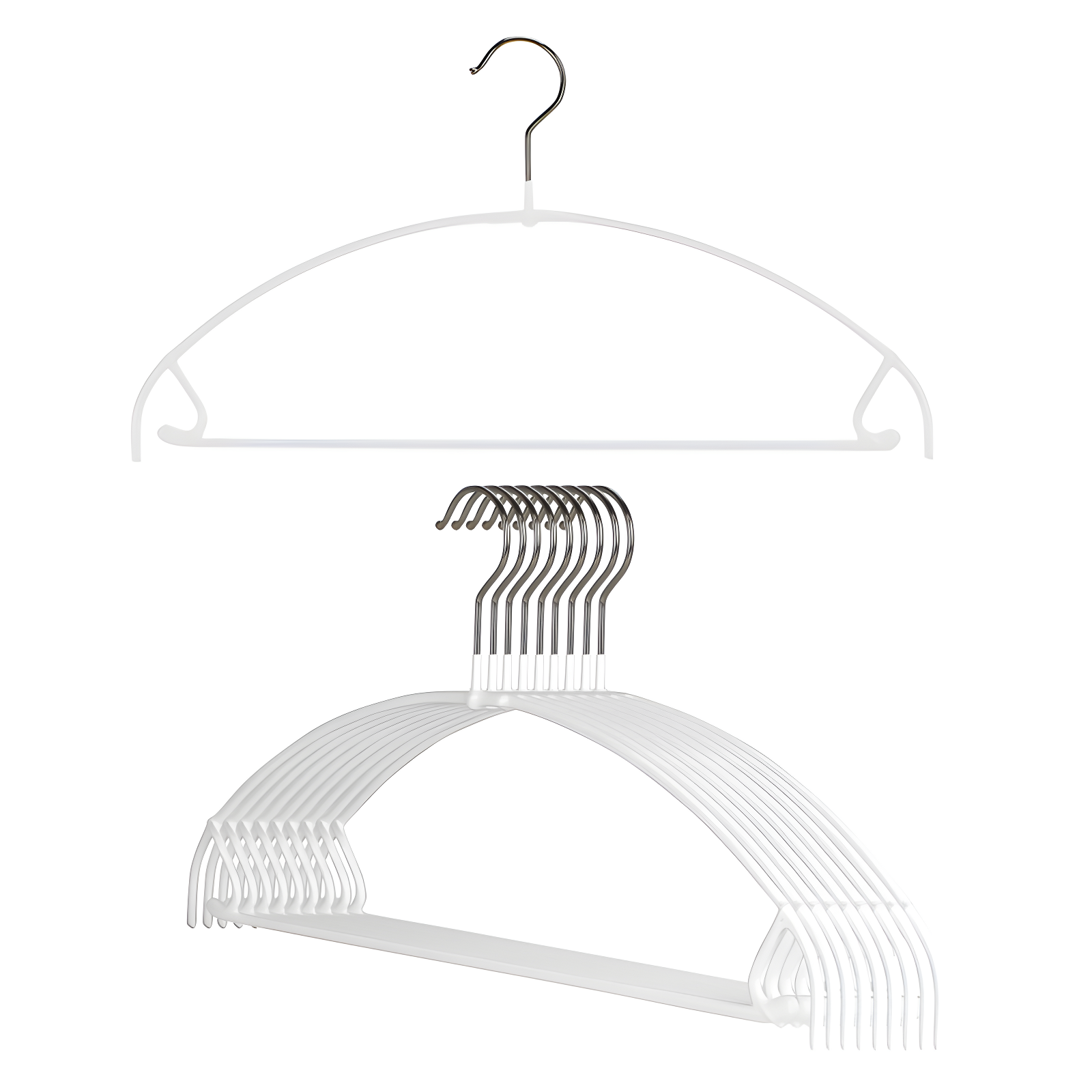 Mawa Metal Non-Slip Standard Hanger for Dress/Shirt/Sweater (Set of 10)