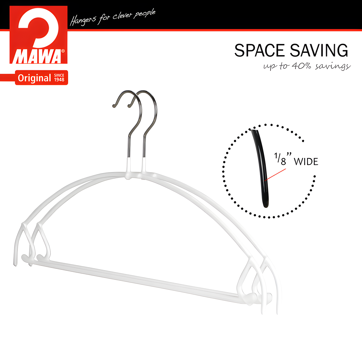 Mawa Metal Non-Slip Standard Hanger for Dress/Shirt/Sweater (Set of 10)