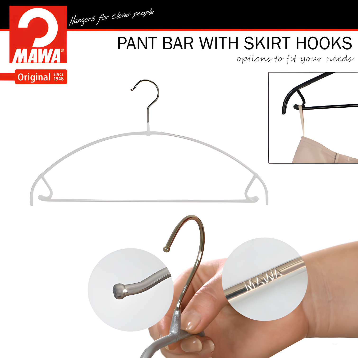 Mawa Metal Non-Slip Standard Hanger for Dress/Shirt/Sweater (Set of 10)