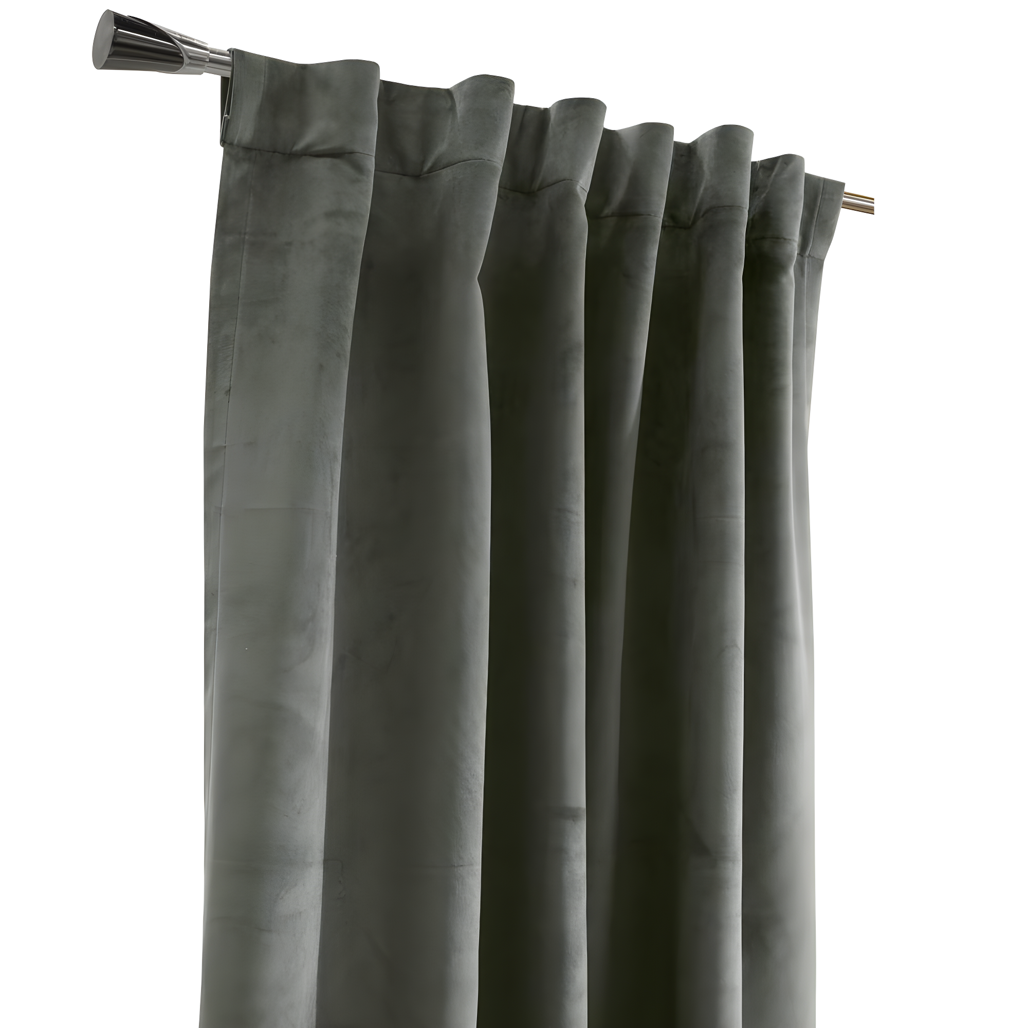 Thermaplus Seren Room Darkening Window Treatment Dual Header Curtain Panel for Bedroom Livingroom 50" x 108" Dark Grey