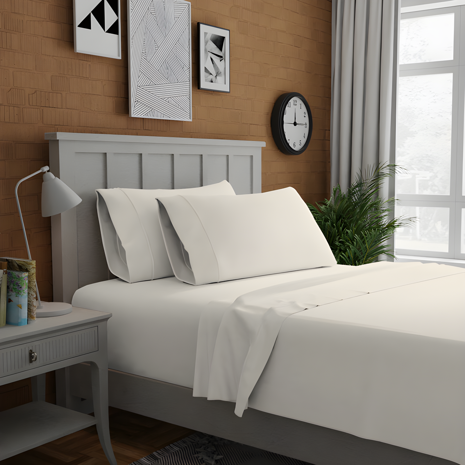 Purity Home Organic 100% Cotton Breathable & Lightweight Deep Pocket Sheet Set